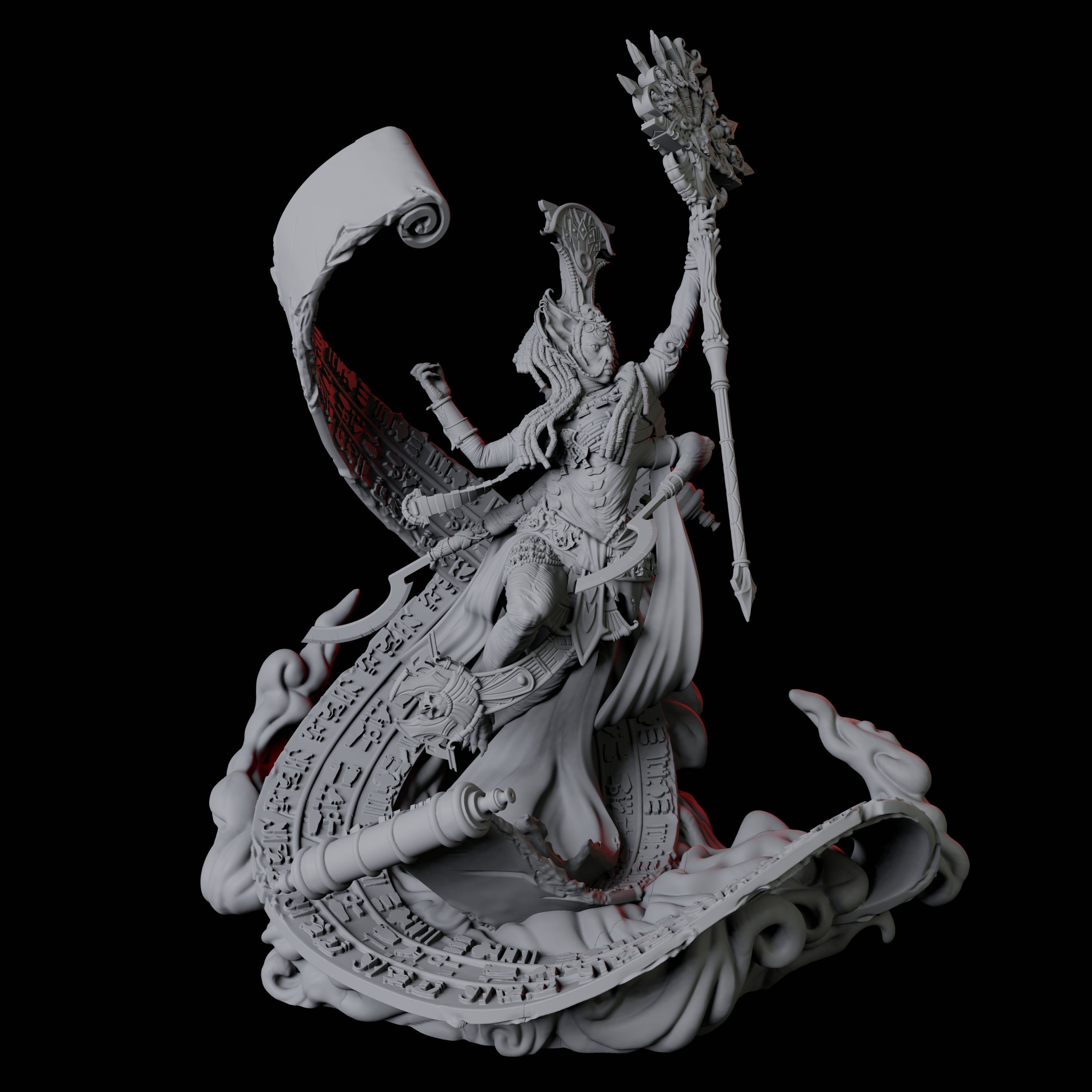 Multi-Armed Sorcerer Queen Miniature for Dungeons and Dragons, Pathfinder or other TTRPGs