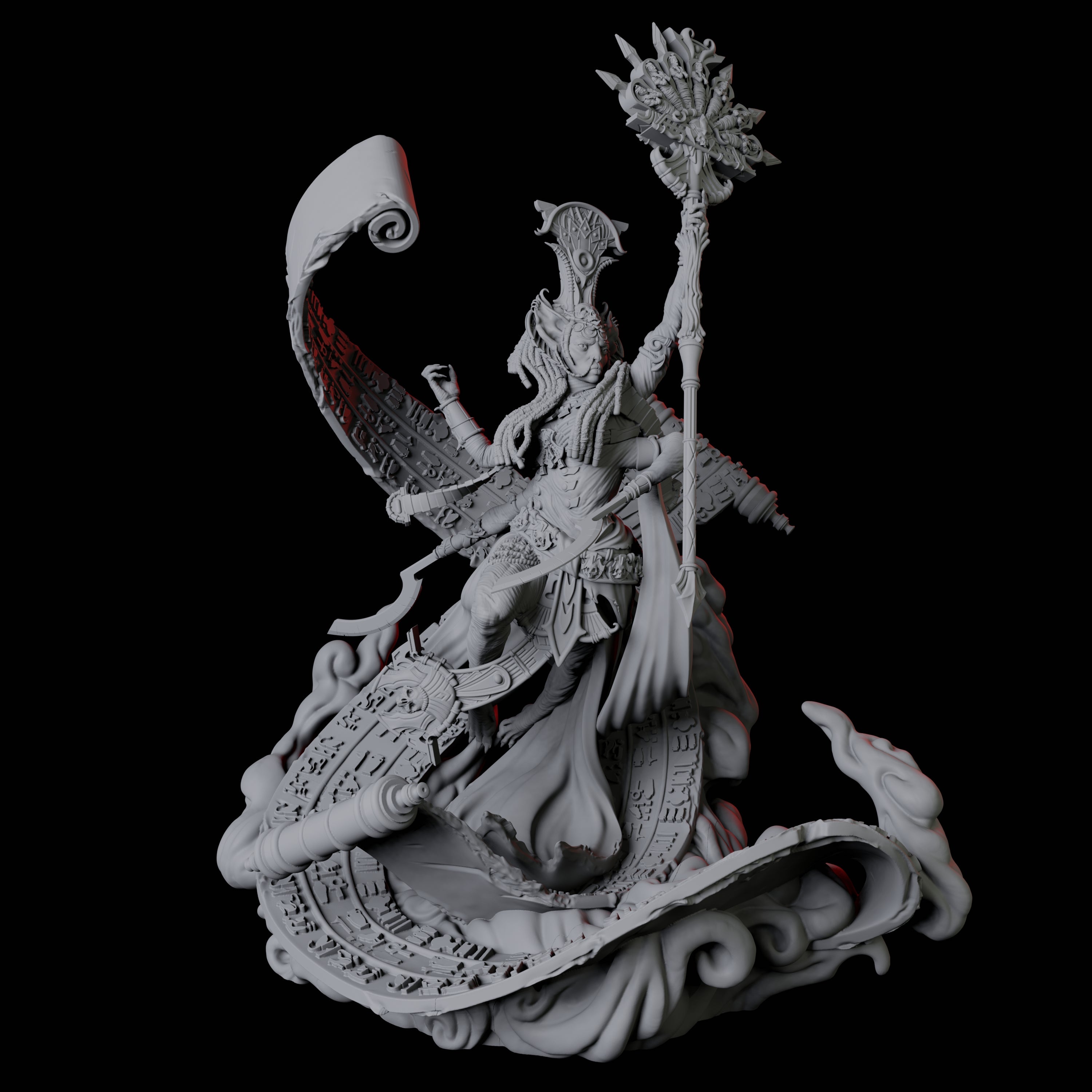 Multi-Armed Sorcerer Queen Miniature for Dungeons and Dragons, Pathfinder or other TTRPGs