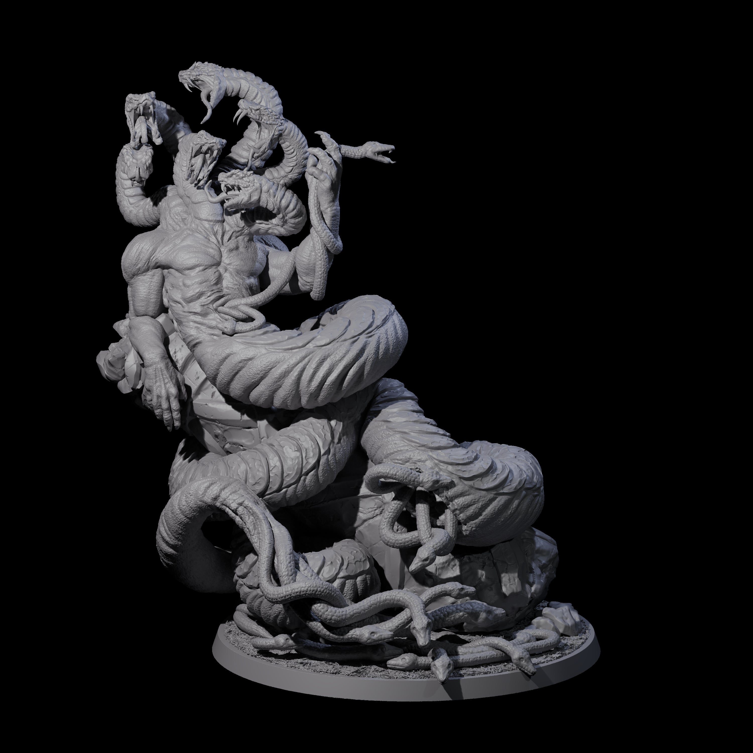 Multi-Headed Ouroboros Avatar Miniature for Dungeons and Dragons, Pathfinder or other TTRPGs