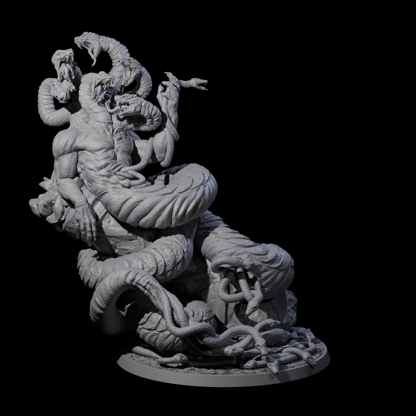 Multi-Headed Ouroboros Avatar Miniature for Dungeons and Dragons, Pathfinder or other TTRPGs