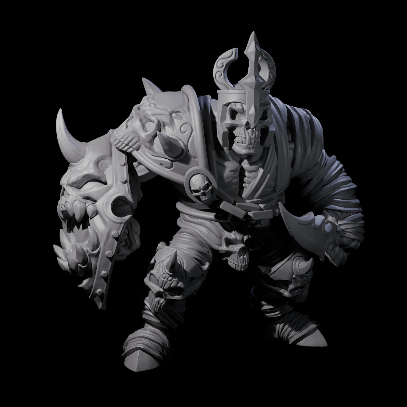 Mummified Ogre King Miniature for Dungeons and Dragons, Pathfinder or other TTRPGs