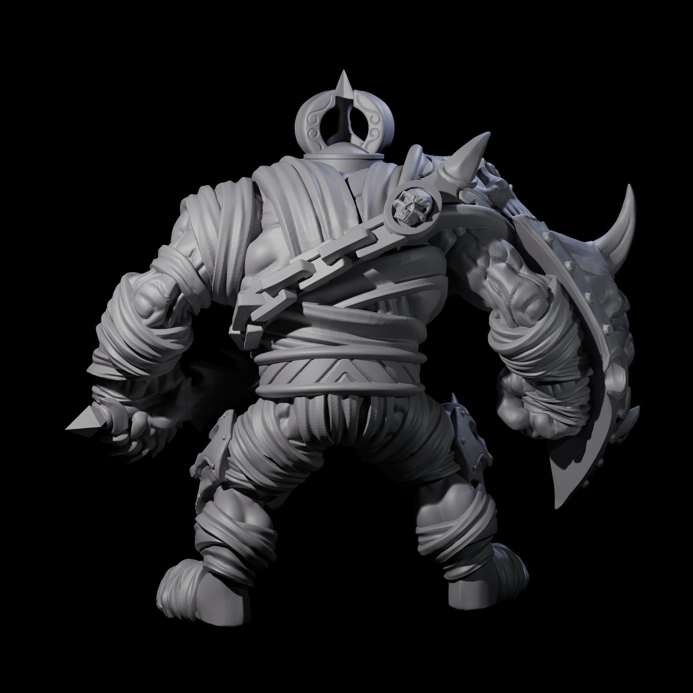 Mummified Ogre King Miniature for Dungeons and Dragons, Pathfinder or other TTRPGs