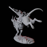 Mummy Skeleton riding a large sphinx A Miniature for Dungeons and Dragons, Pathfinder or other TTRPGs