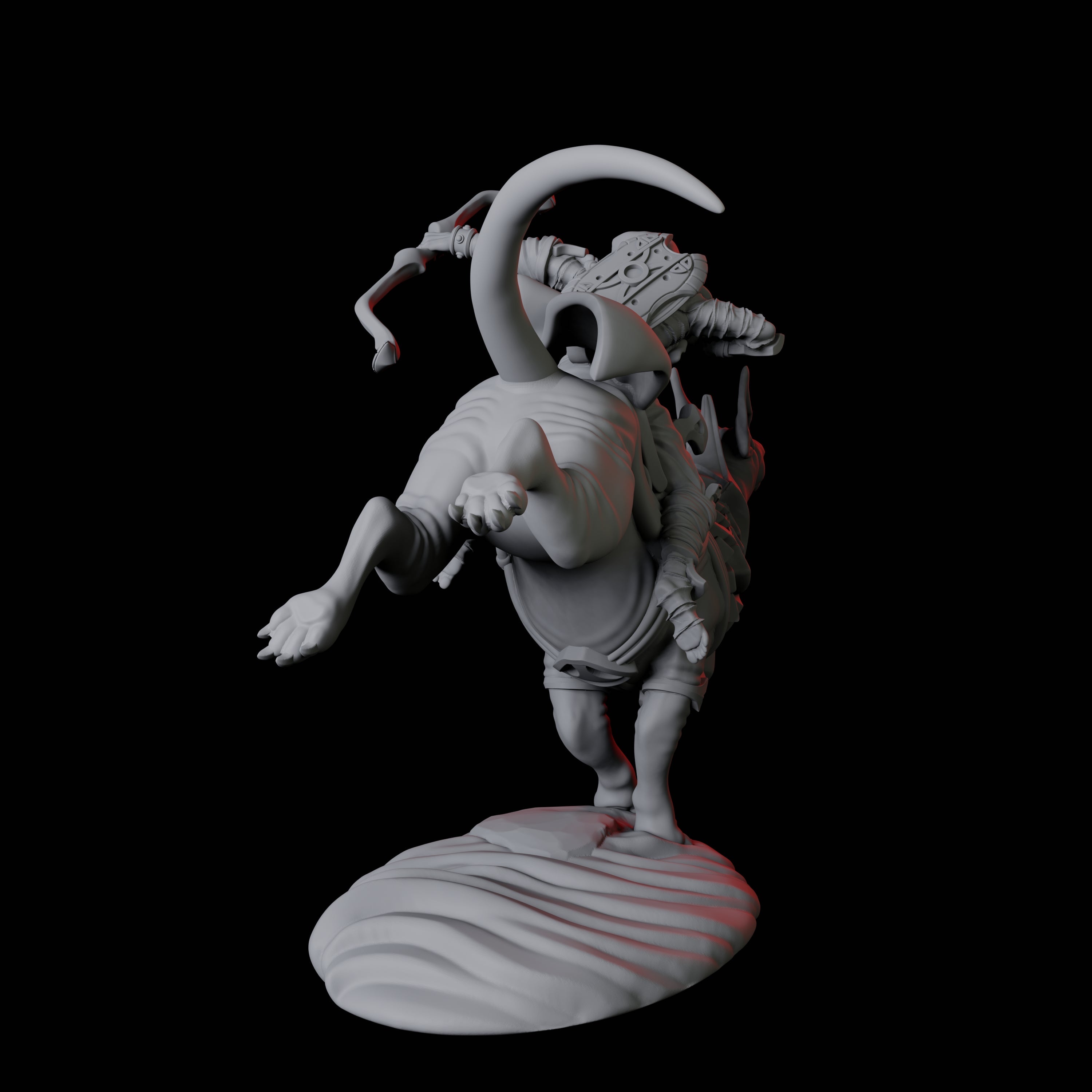 Mummy Skeleton riding a large sphinx A Miniature for Dungeons and Dragons, Pathfinder or other TTRPGs