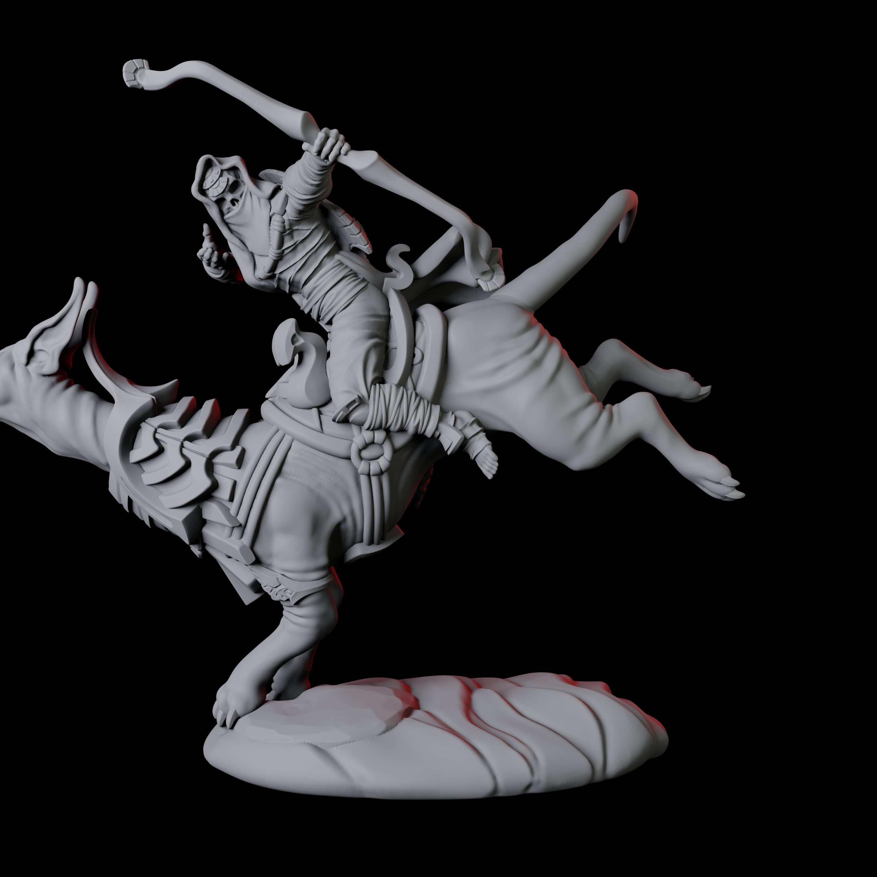 Mummy Skeleton riding a large sphinx A Miniature for Dungeons and Dragons, Pathfinder or other TTRPGs