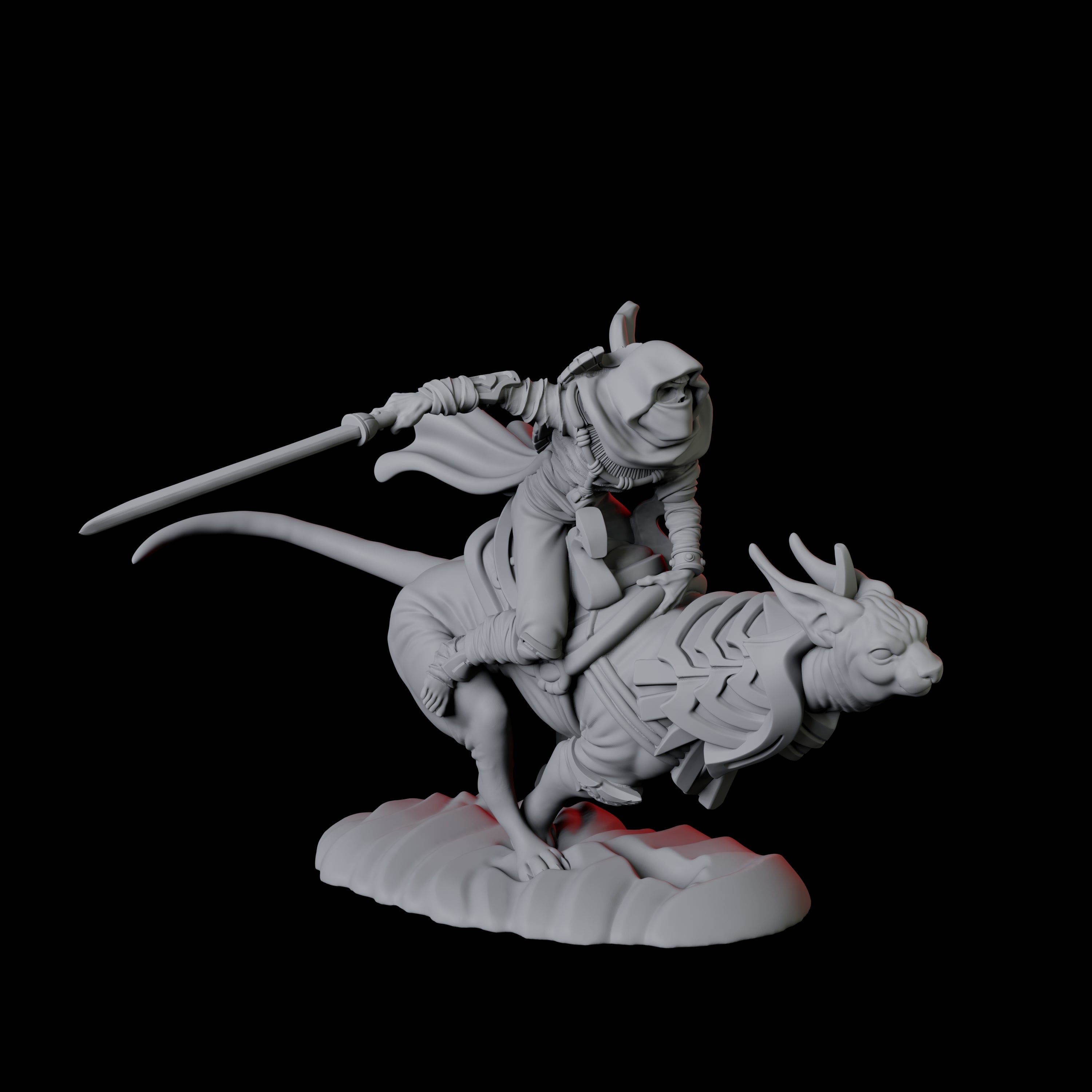 Mummy Skeleton riding a large sphinx B Miniature for Dungeons and Dragons, Pathfinder or other TTRPGs