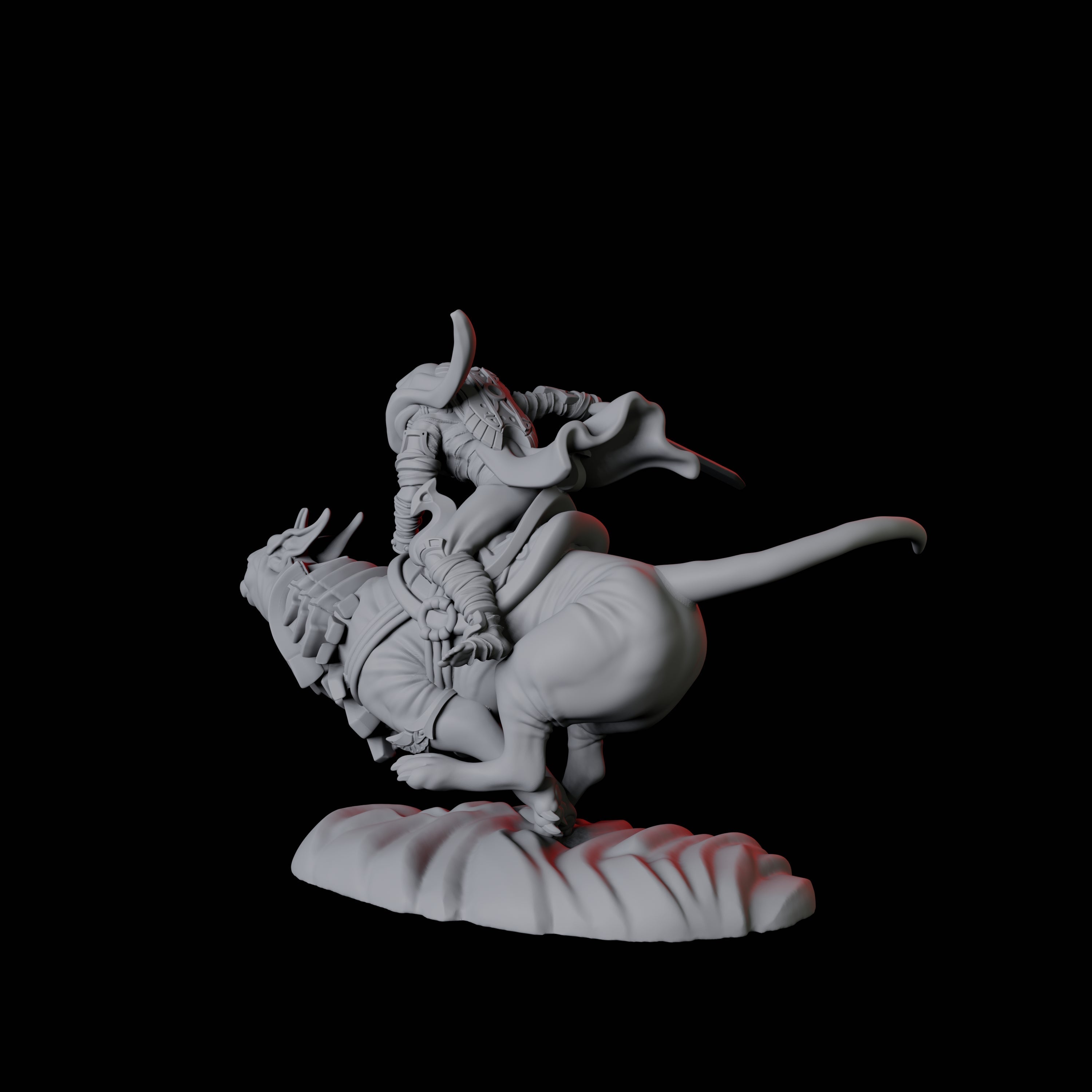 Mummy Skeleton riding a large sphinx B Miniature for Dungeons and Dragons, Pathfinder or other TTRPGs