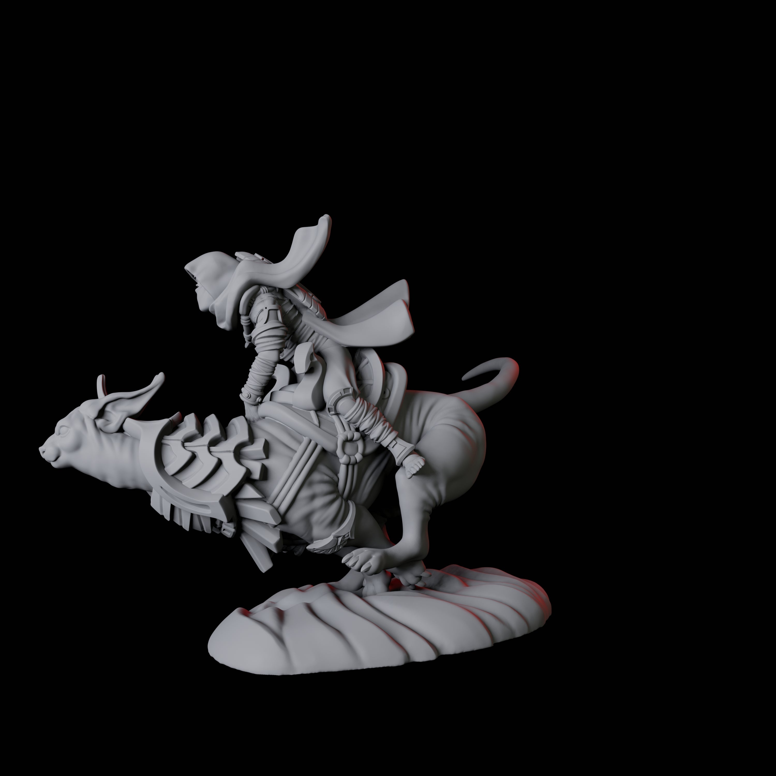 Mummy Skeleton riding a large sphinx B Miniature for Dungeons and Dragons, Pathfinder or other TTRPGs