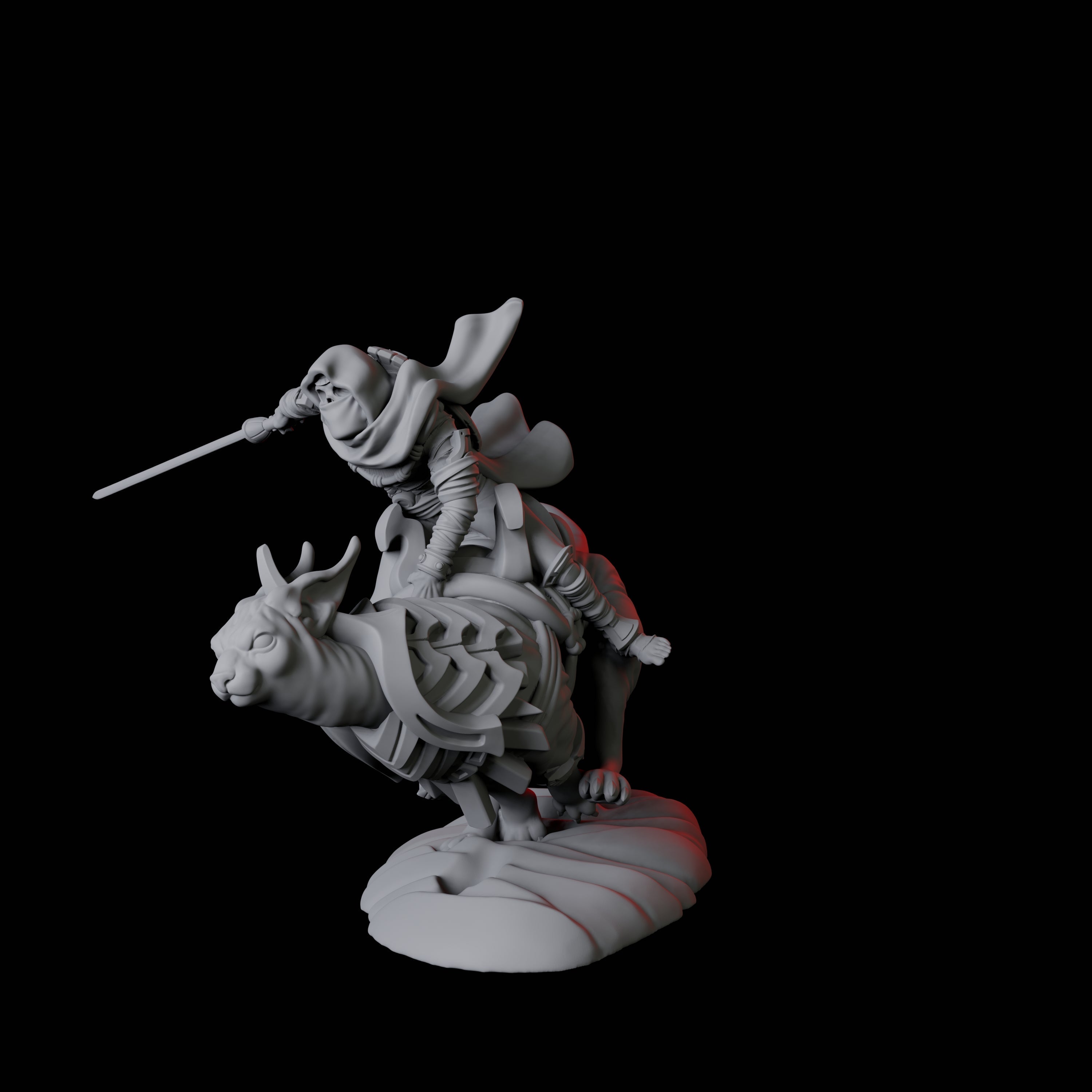 Mummy Skeleton riding a large sphinx B Miniature for Dungeons and Dragons, Pathfinder or other TTRPGs