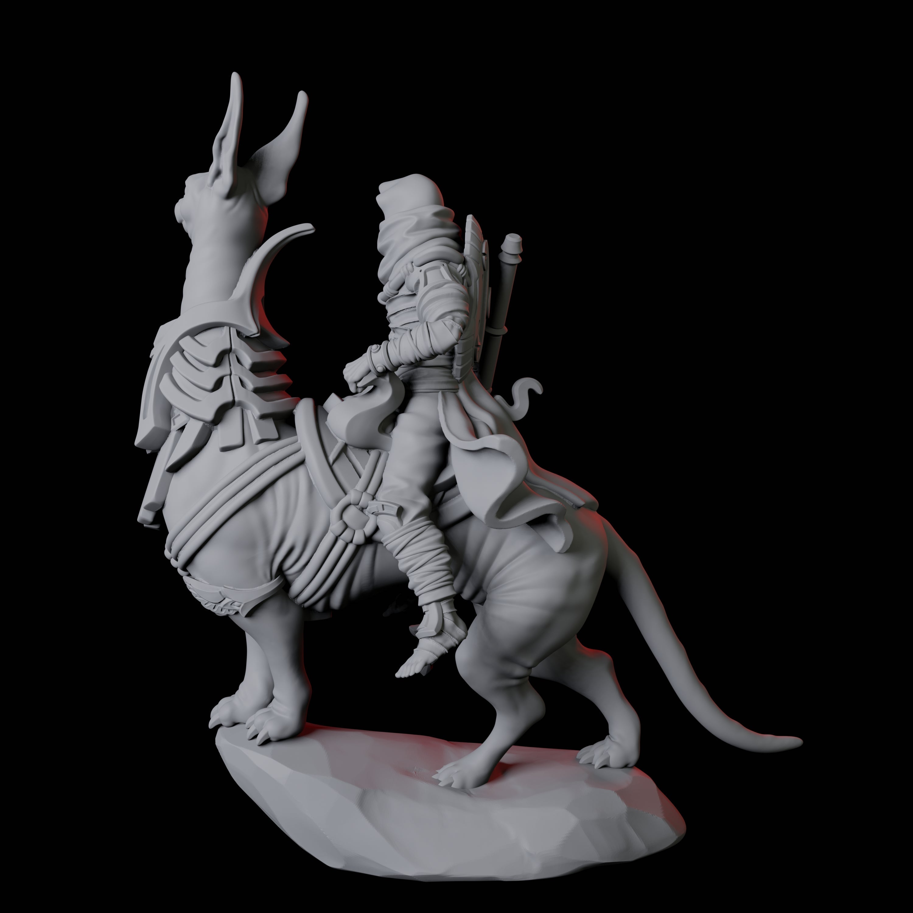 Mummy Skeleton riding a large sphinx C Miniature for Dungeons and Dragons, Pathfinder or other TTRPGs