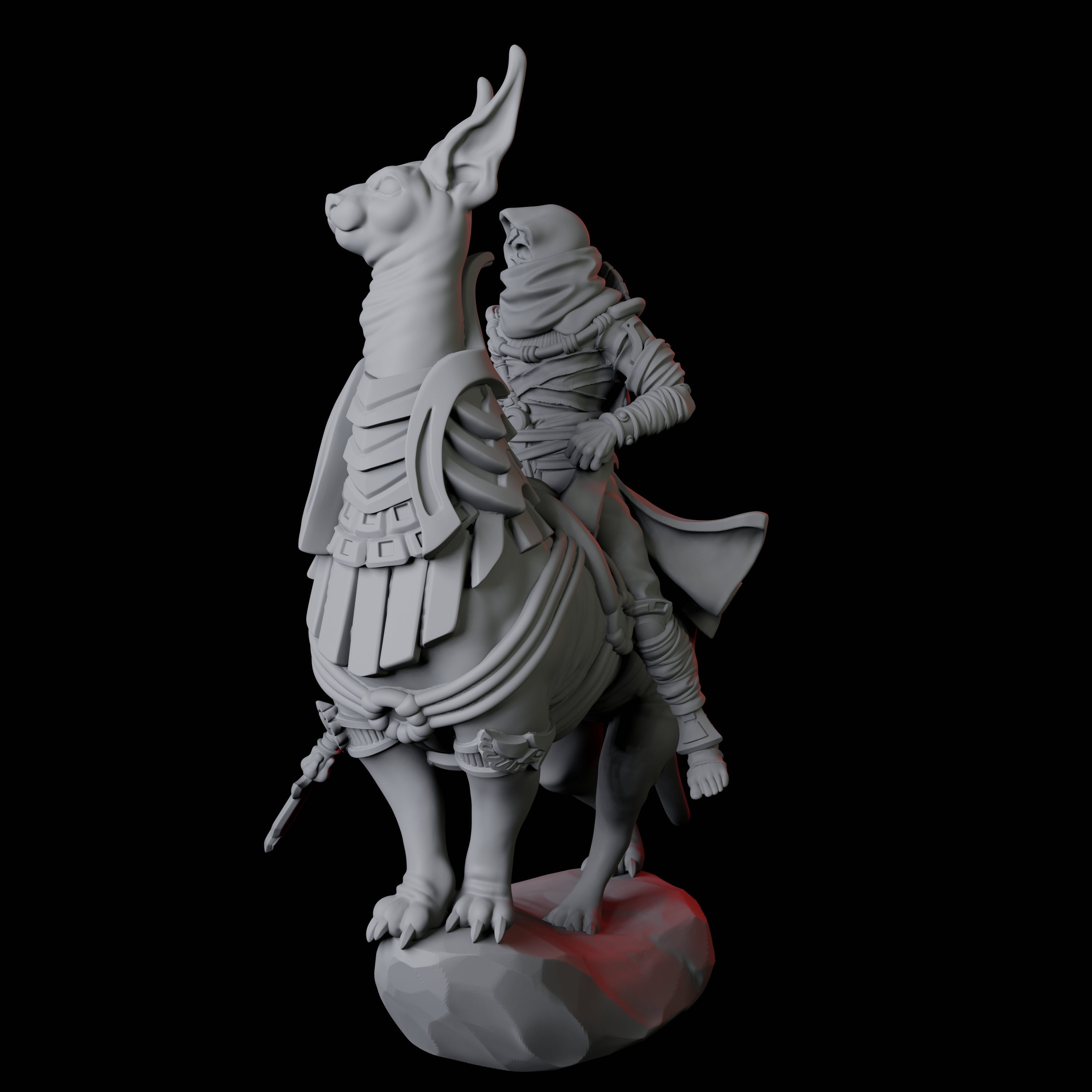 Mummy Skeleton riding a large sphinx C Miniature for Dungeons and Dragons, Pathfinder or other TTRPGs