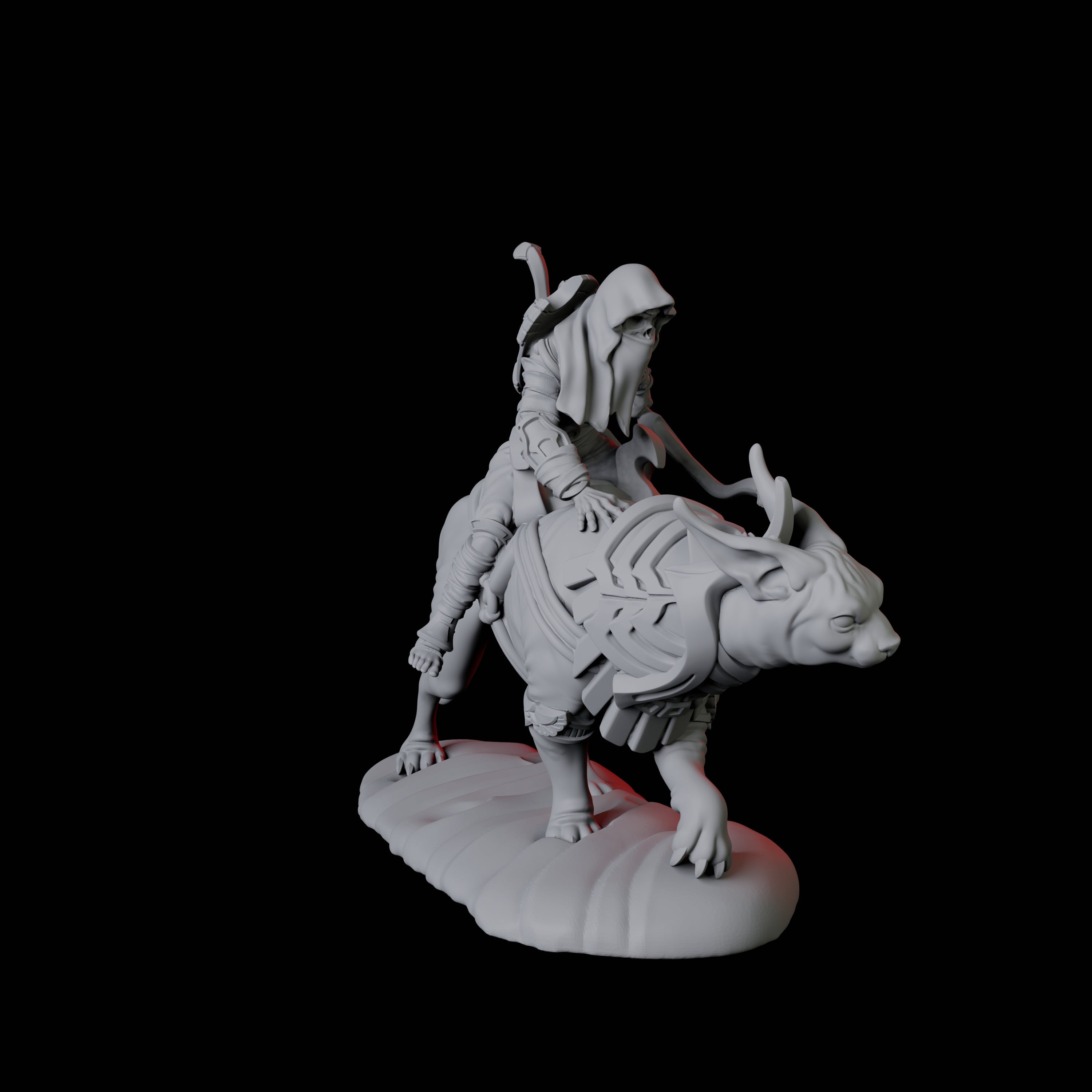 Mummy Skeleton riding a large sphinx D Miniature for Dungeons and Dragons, Pathfinder or other TTRPGs