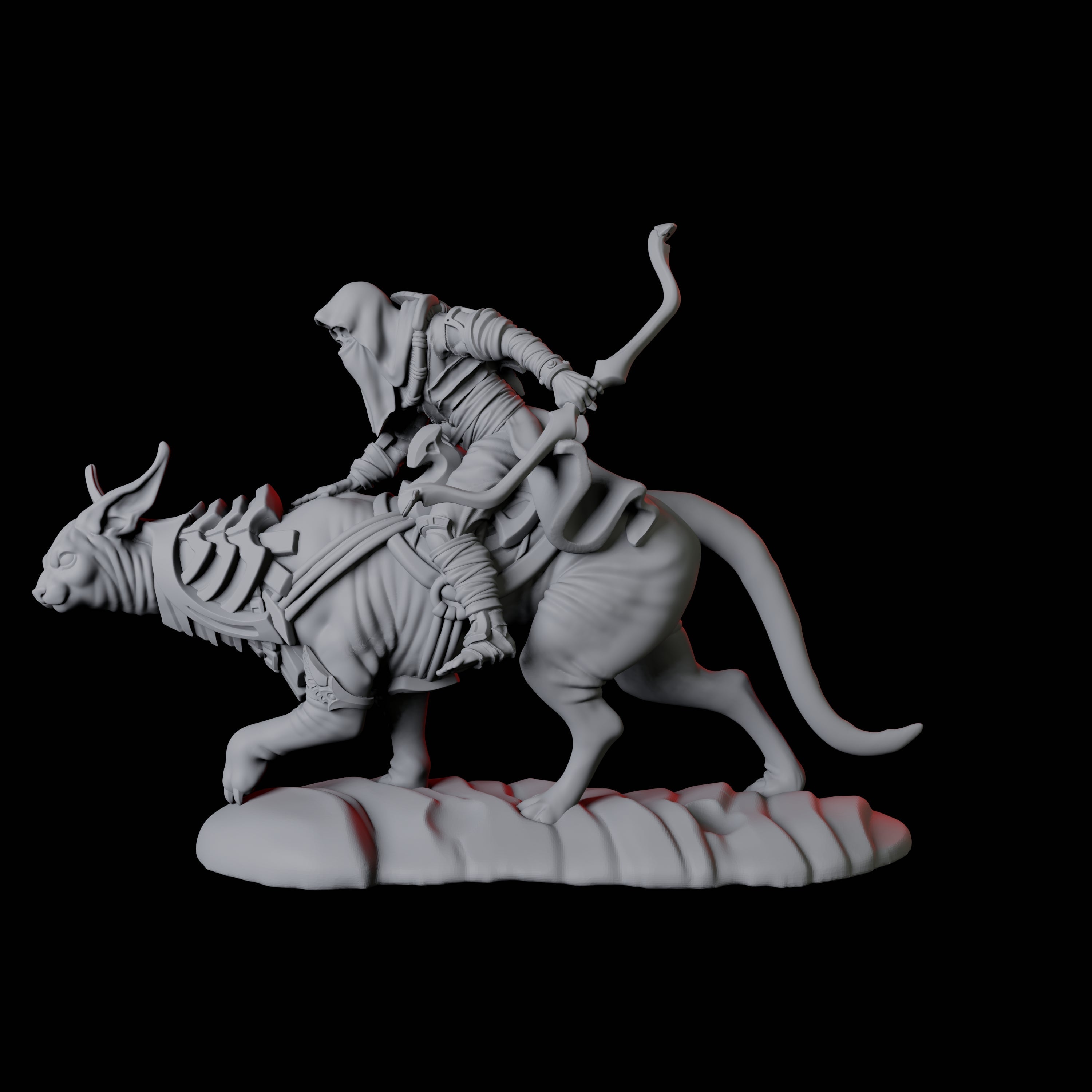 Mummy Skeleton riding a large sphinx D Miniature for Dungeons and Dragons, Pathfinder or other TTRPGs