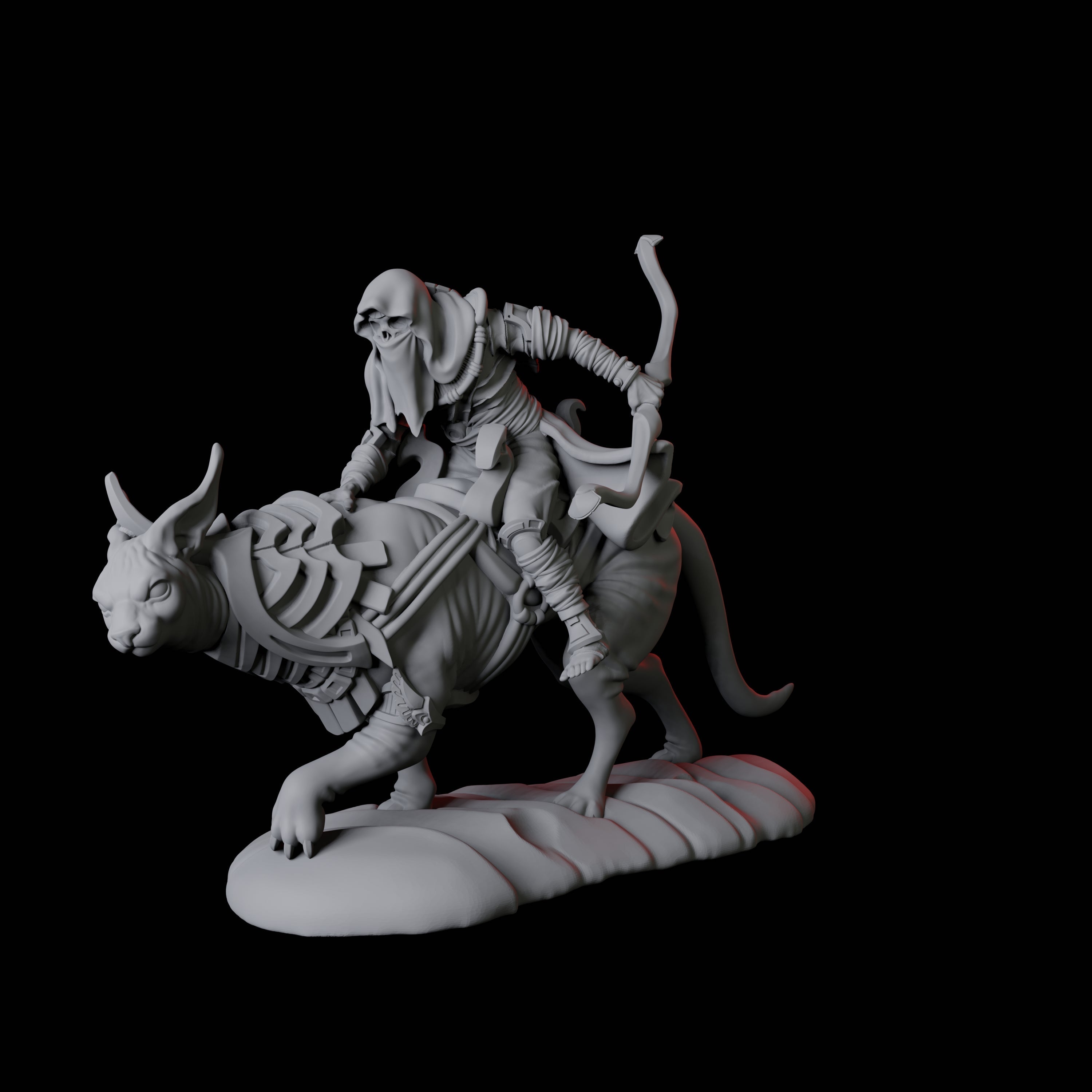 Mummy Skeleton riding a large sphinx D Miniature for Dungeons and Dragons, Pathfinder or other TTRPGs