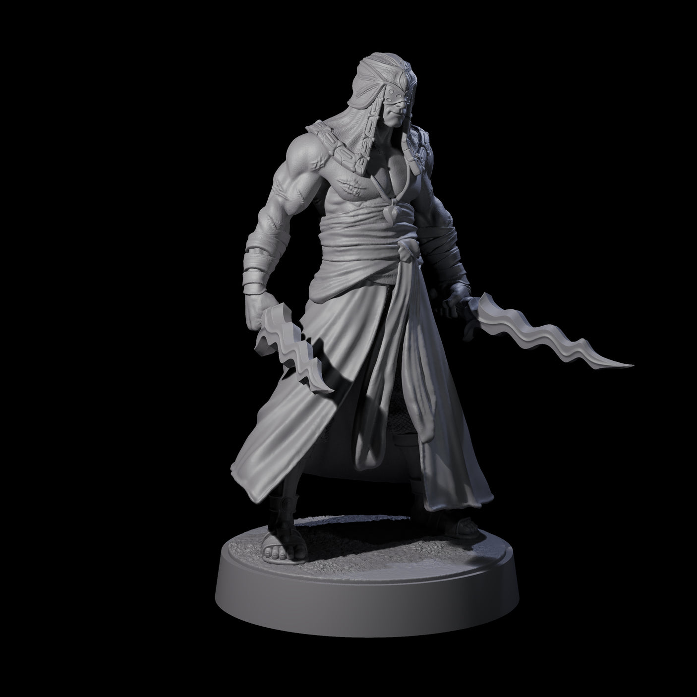 Muscled Death Cultist A Miniature for Dungeons and Dragons, Pathfinder or other TTRPGs