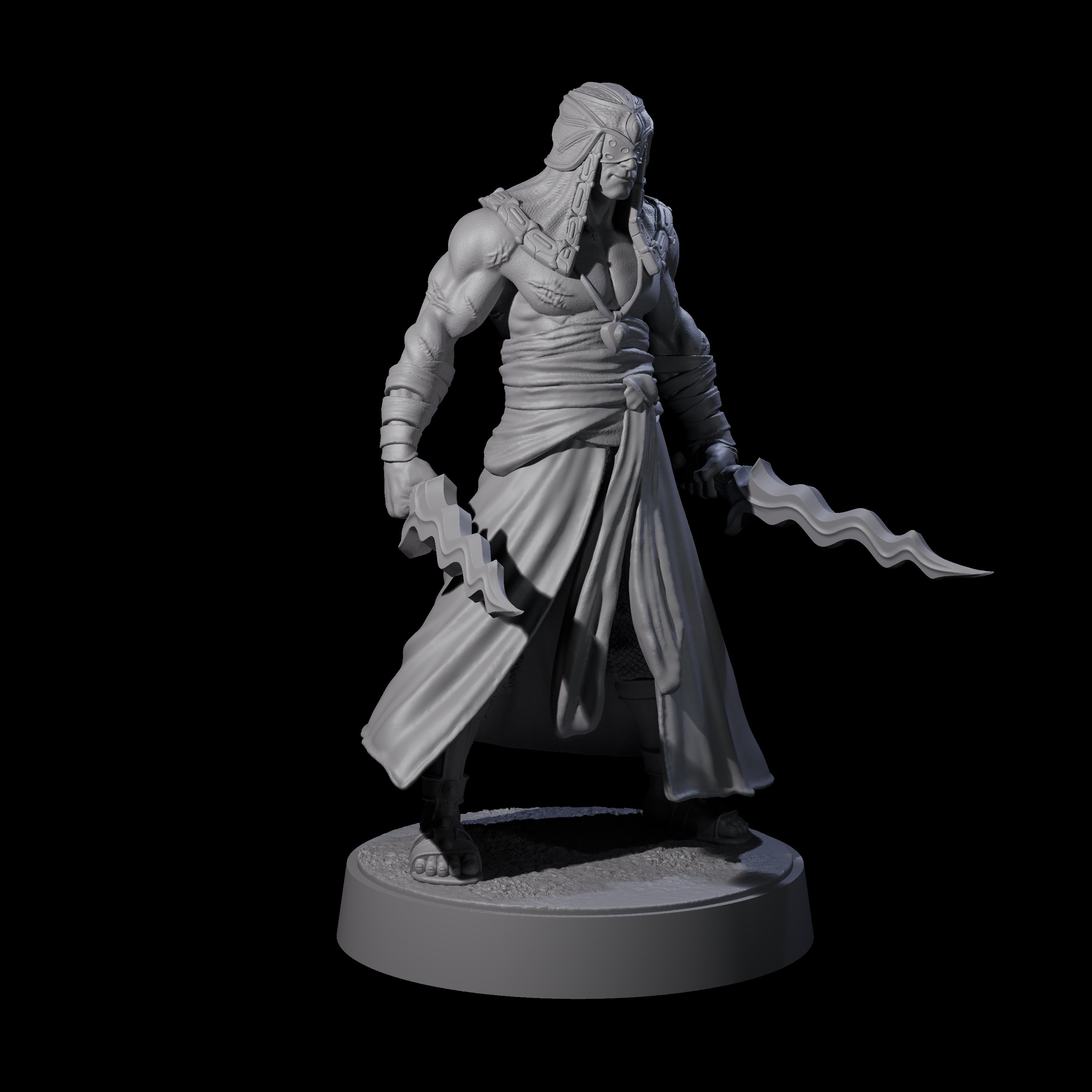 Muscled Death Cultist A Miniature for Dungeons and Dragons, Pathfinder or other TTRPGs