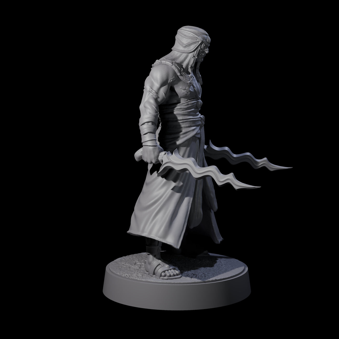 Muscled Death Cultist A Miniature for Dungeons and Dragons, Pathfinder or other TTRPGs