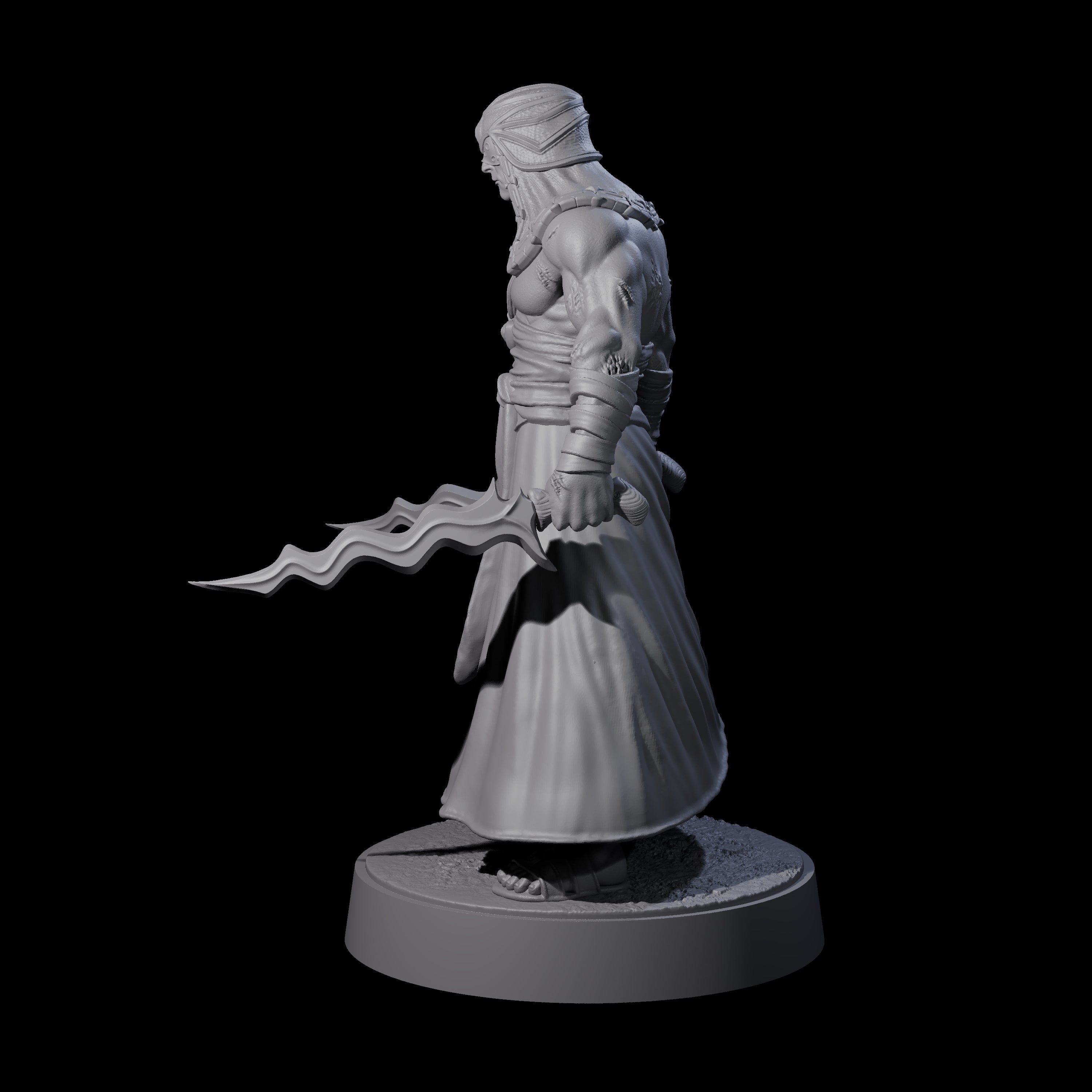 Muscled Death Cultist A Miniature for Dungeons and Dragons, Pathfinder or other TTRPGs