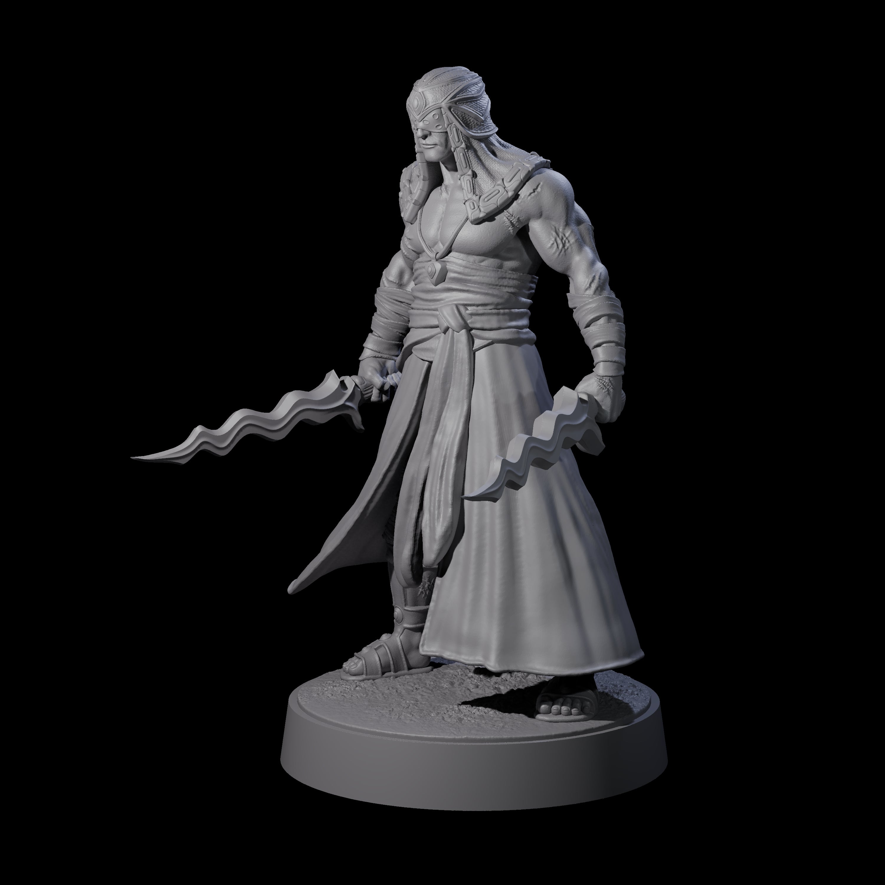Muscled Death Cultist A Miniature for Dungeons and Dragons, Pathfinder or other TTRPGs