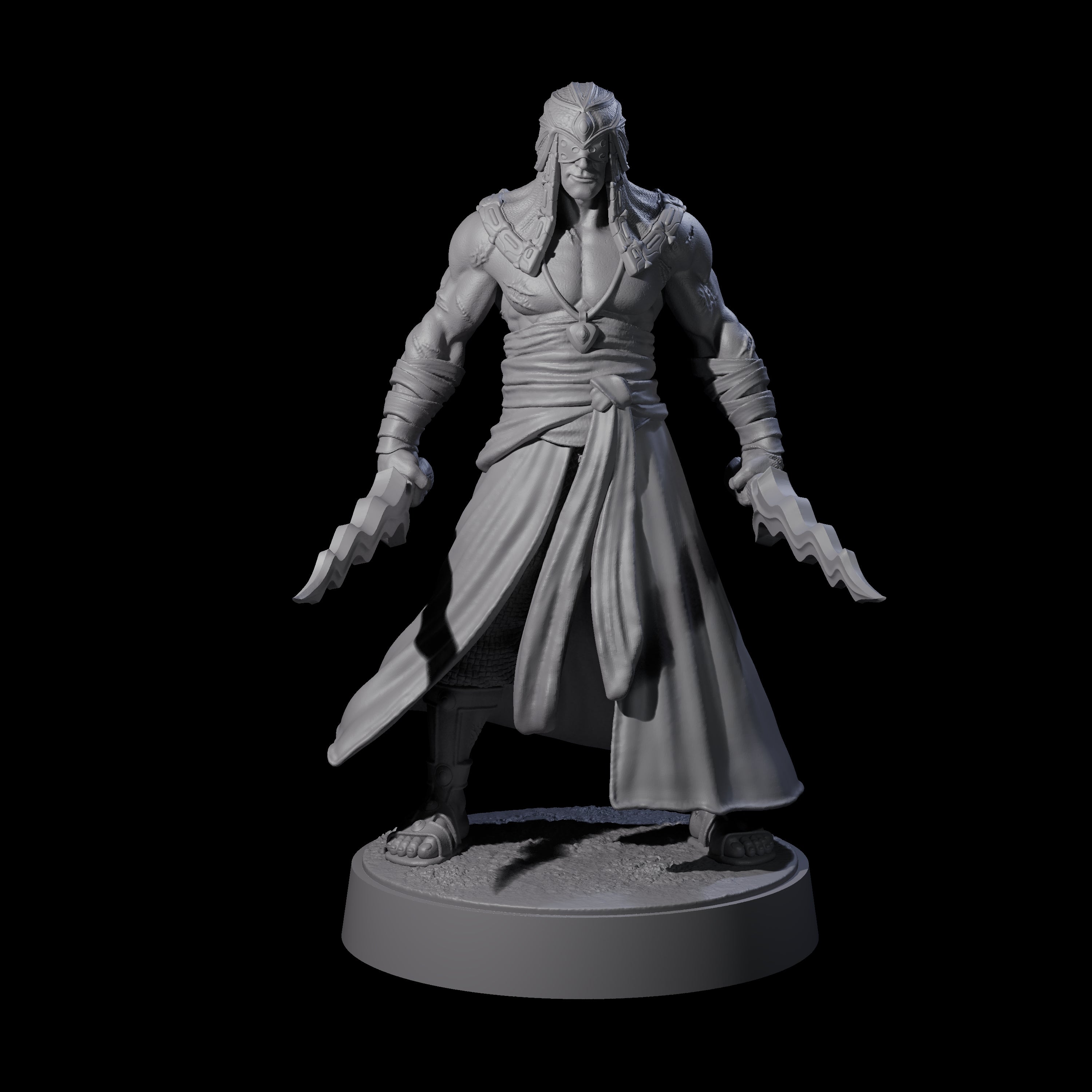 Muscled Death Cultist A Miniature for Dungeons and Dragons, Pathfinder or other TTRPGs