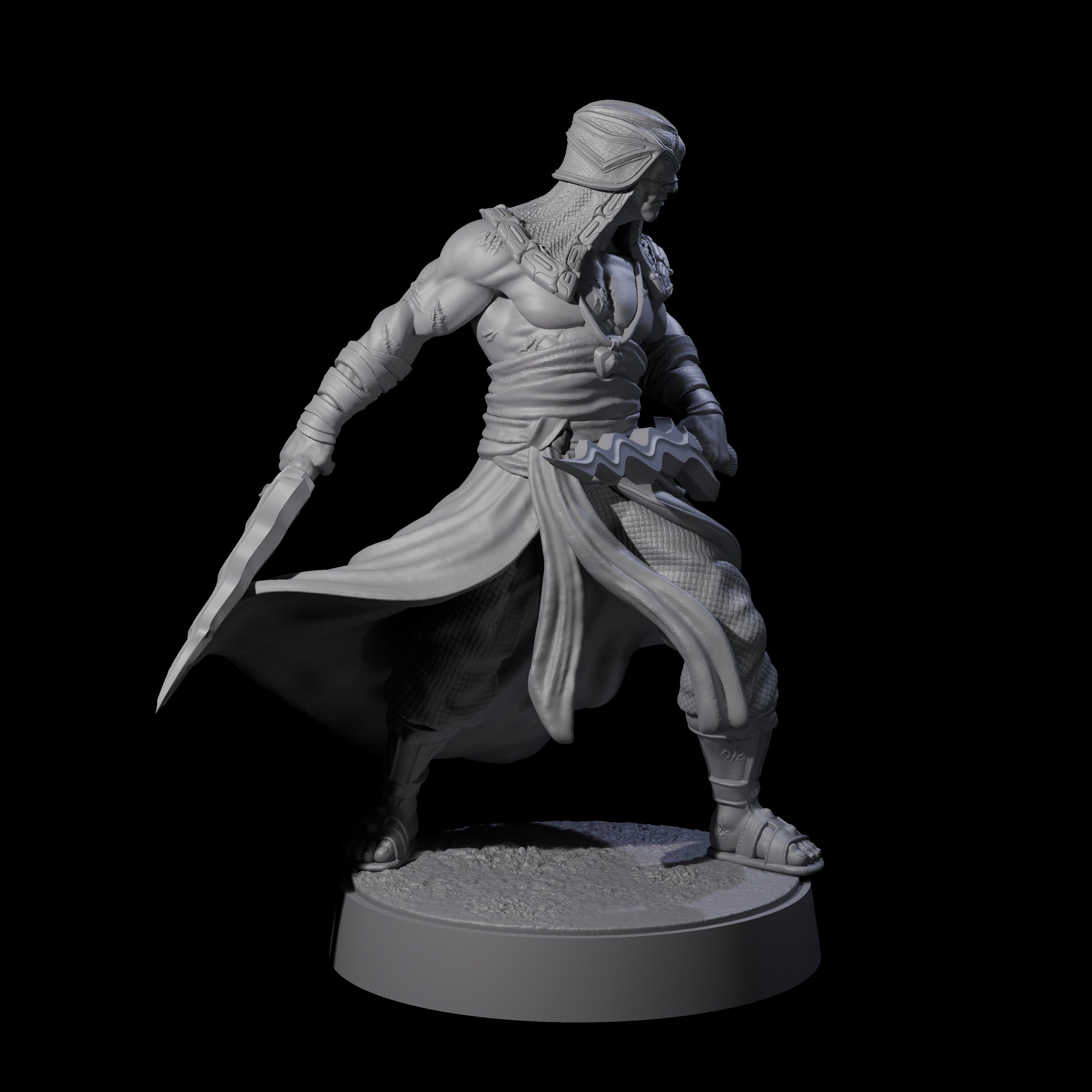 Muscled Death Cultist D Miniature for Dungeons and Dragons, Pathfinder or other TTRPGs