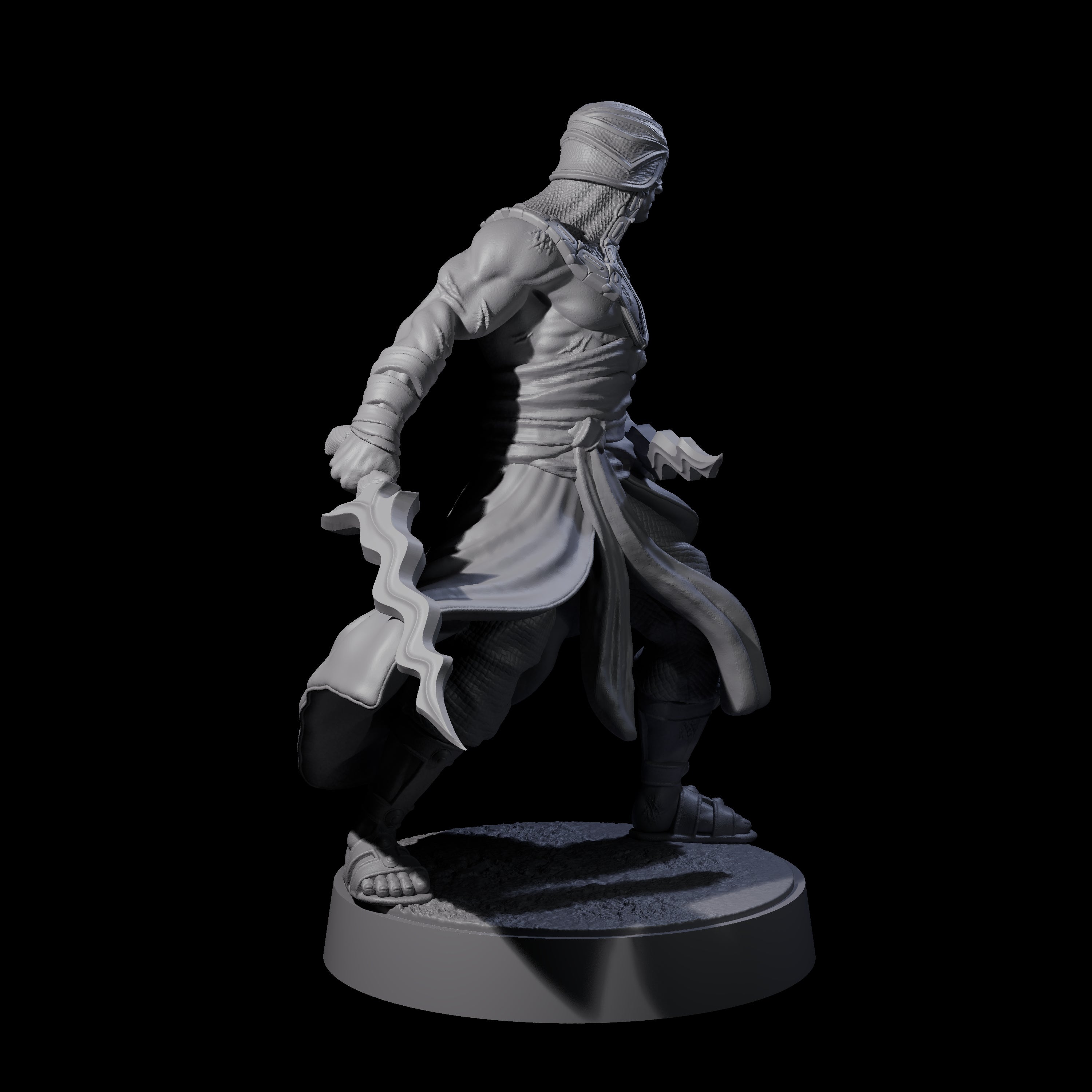 Muscled Death Cultist D Miniature for Dungeons and Dragons, Pathfinder or other TTRPGs