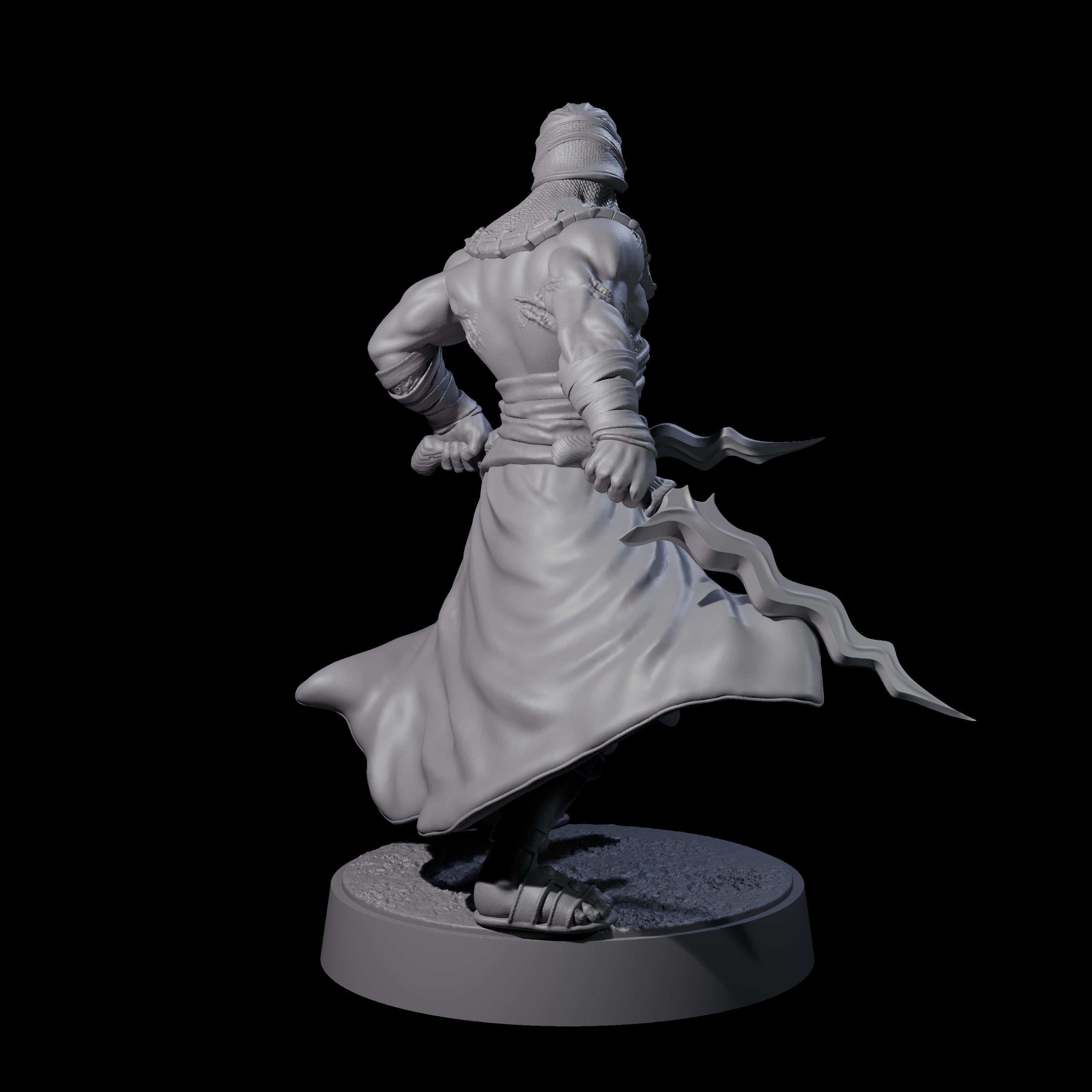 Muscled Death Cultist D Miniature for Dungeons and Dragons, Pathfinder or other TTRPGs