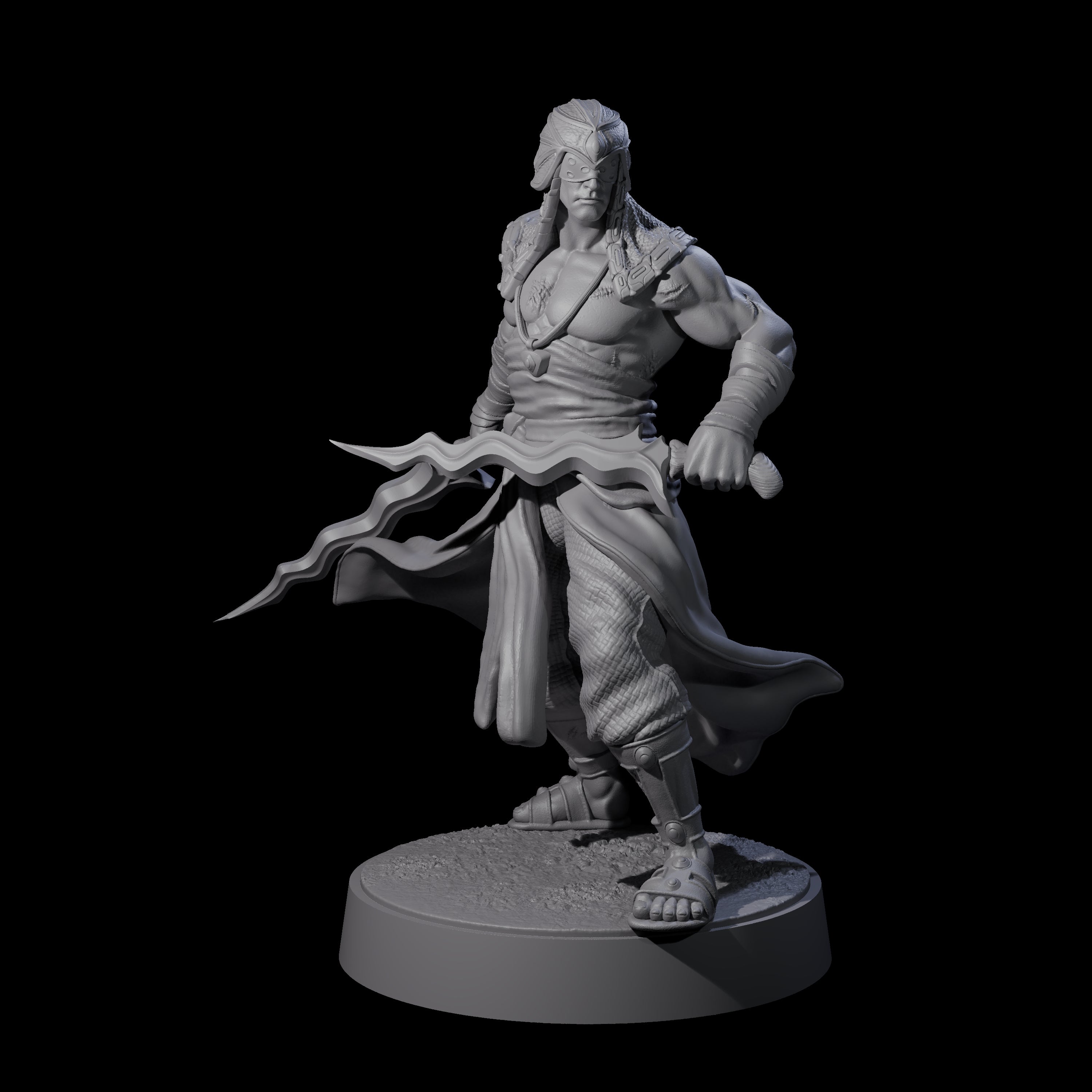 Muscled Death Cultist D Miniature for Dungeons and Dragons, Pathfinder or other TTRPGs