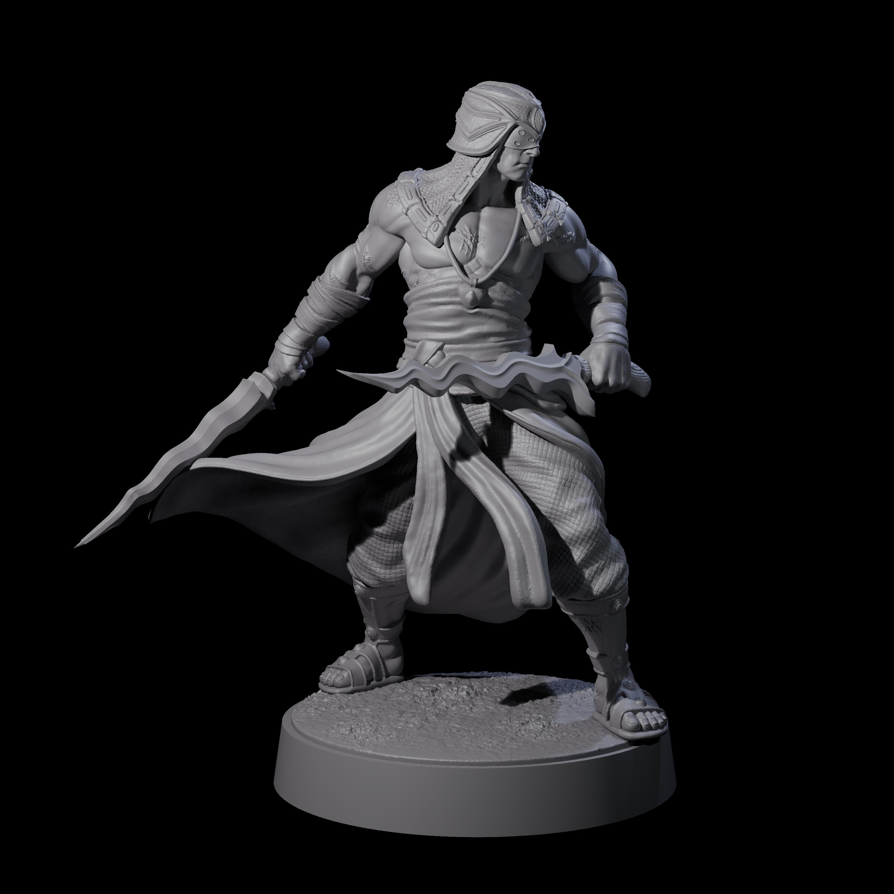 Muscled Death Cultist D Miniature for Dungeons and Dragons, Pathfinder or other TTRPGs
