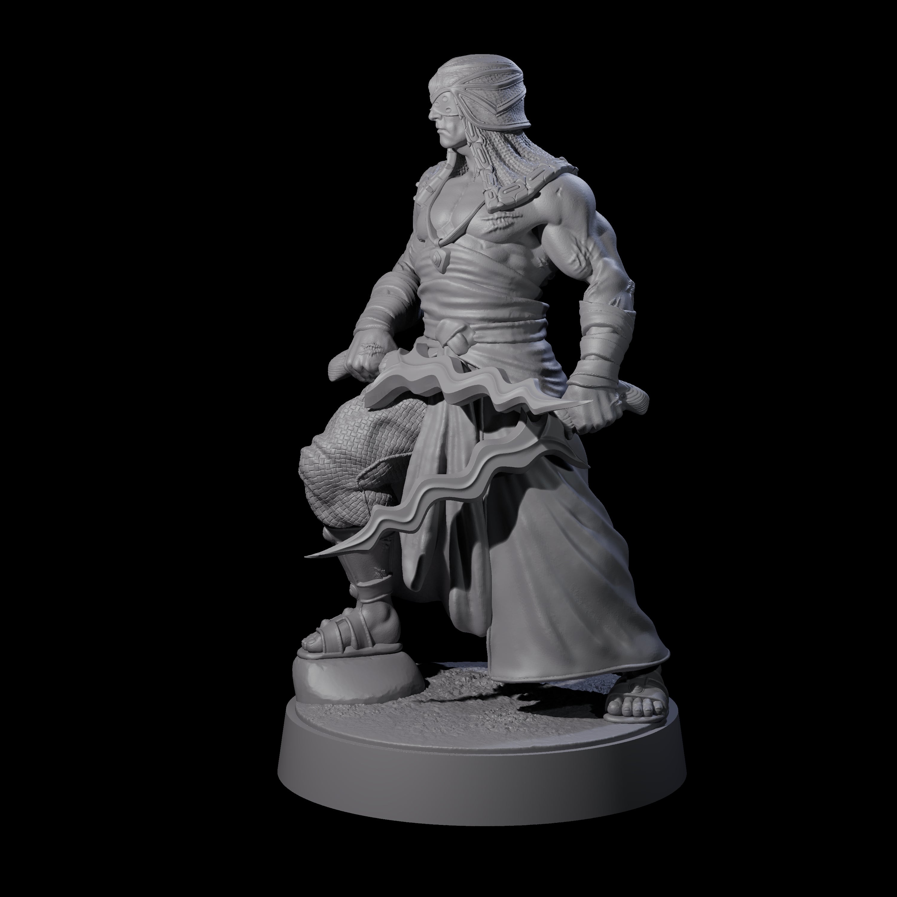 Muscled Death Cultist E Miniature for Dungeons and Dragons, Pathfinder or other TTRPGs