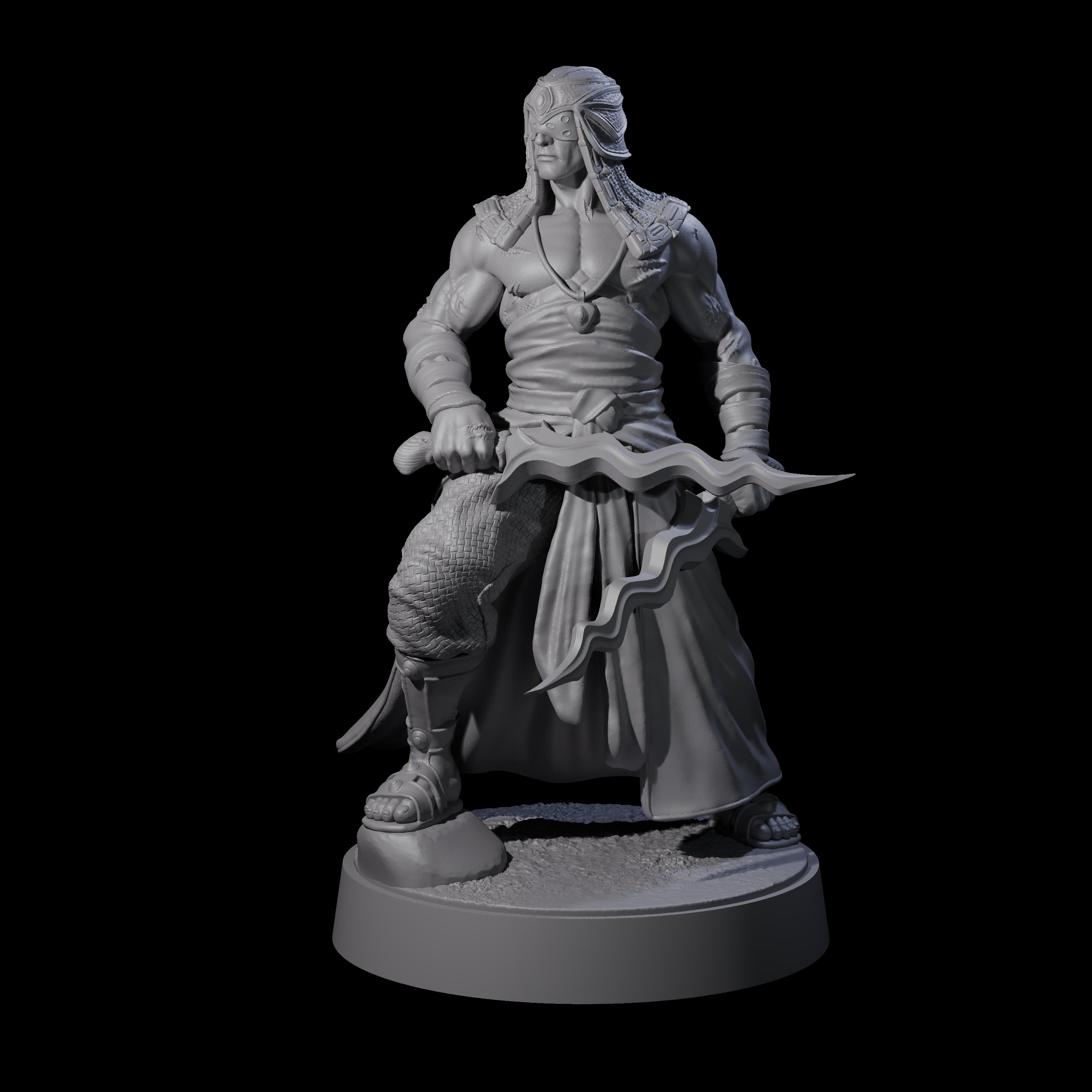 Muscled Death Cultist E Miniature for Dungeons and Dragons, Pathfinder or other TTRPGs