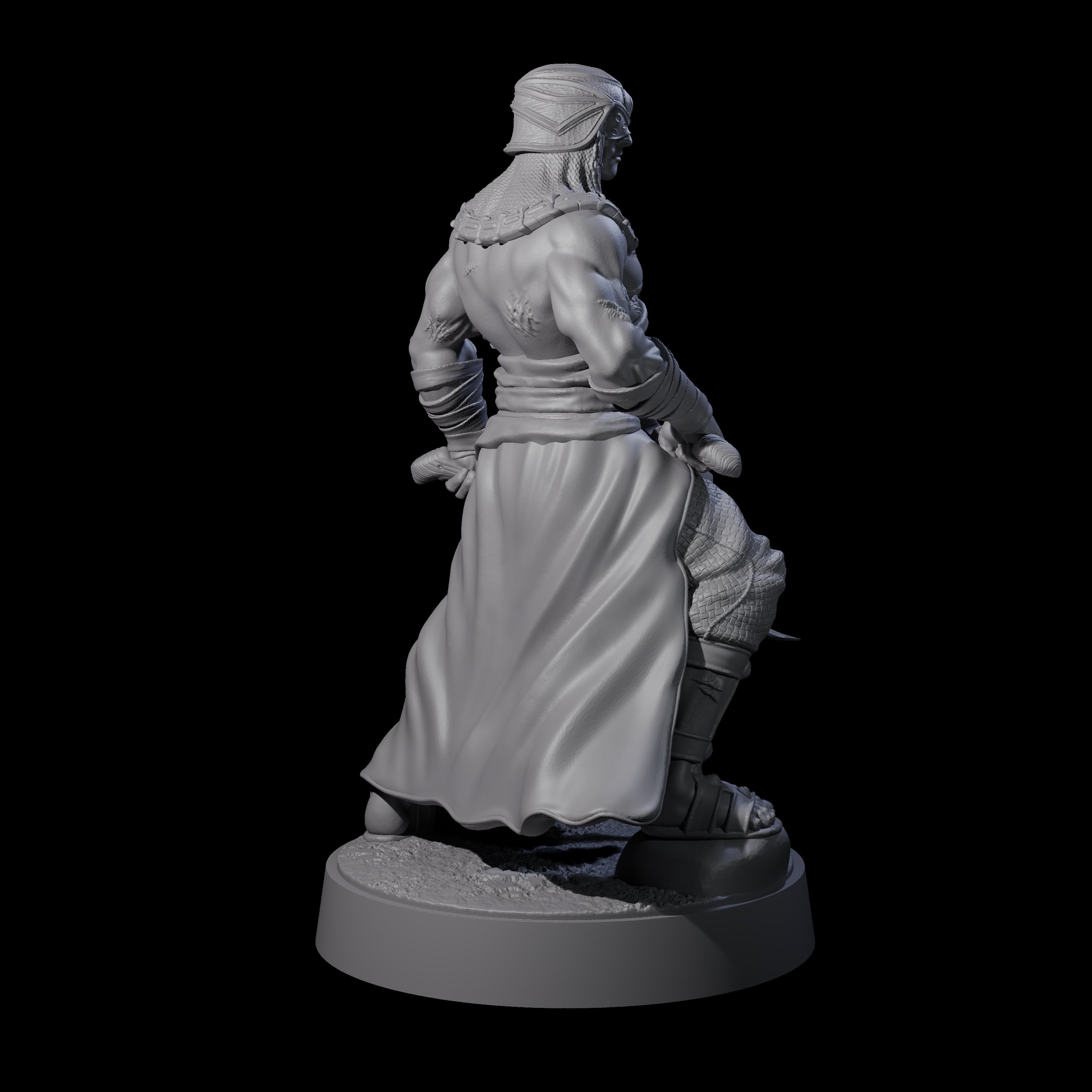 Muscled Death Cultist E Miniature for Dungeons and Dragons, Pathfinder or other TTRPGs