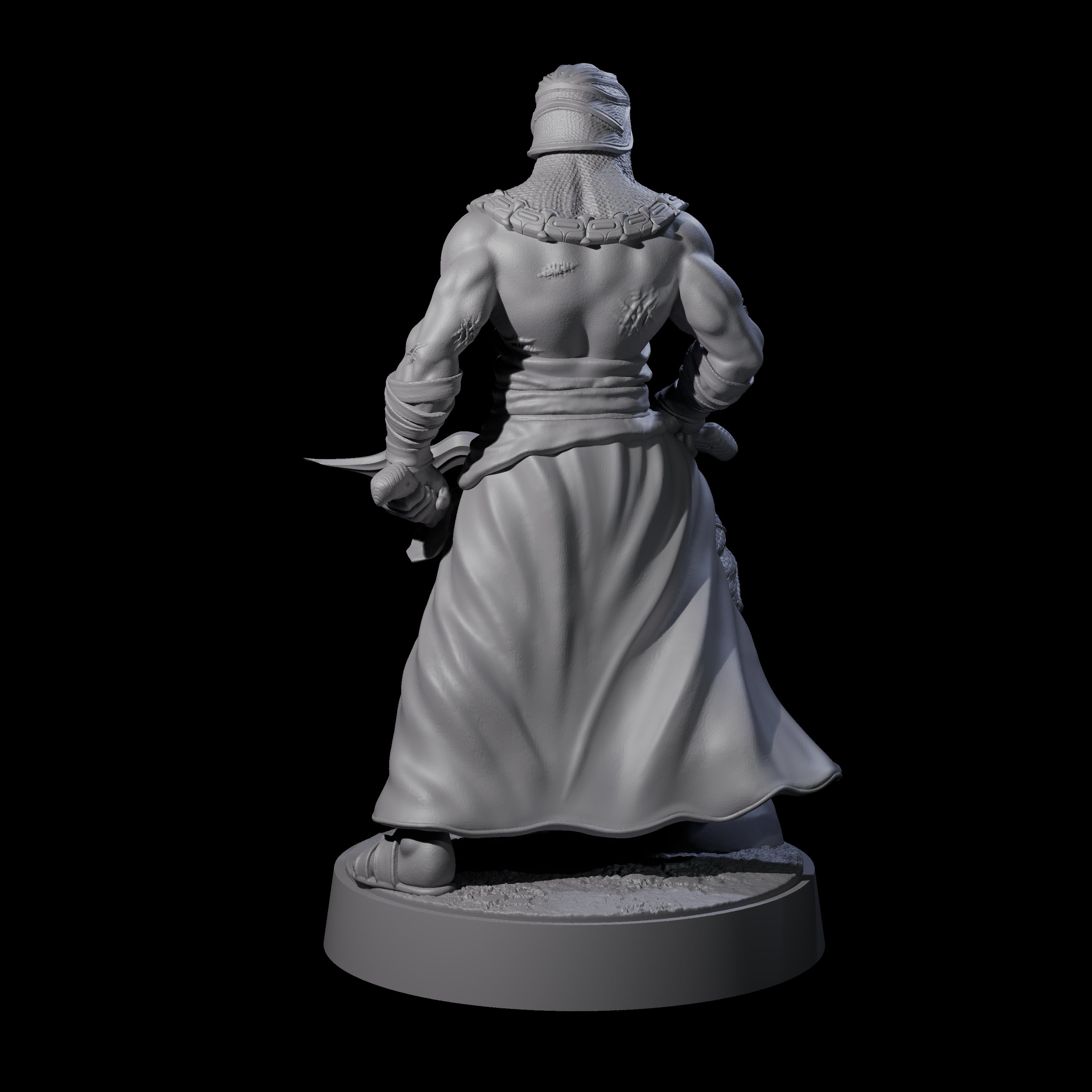 Muscled Death Cultist E Miniature for Dungeons and Dragons, Pathfinder or other TTRPGs