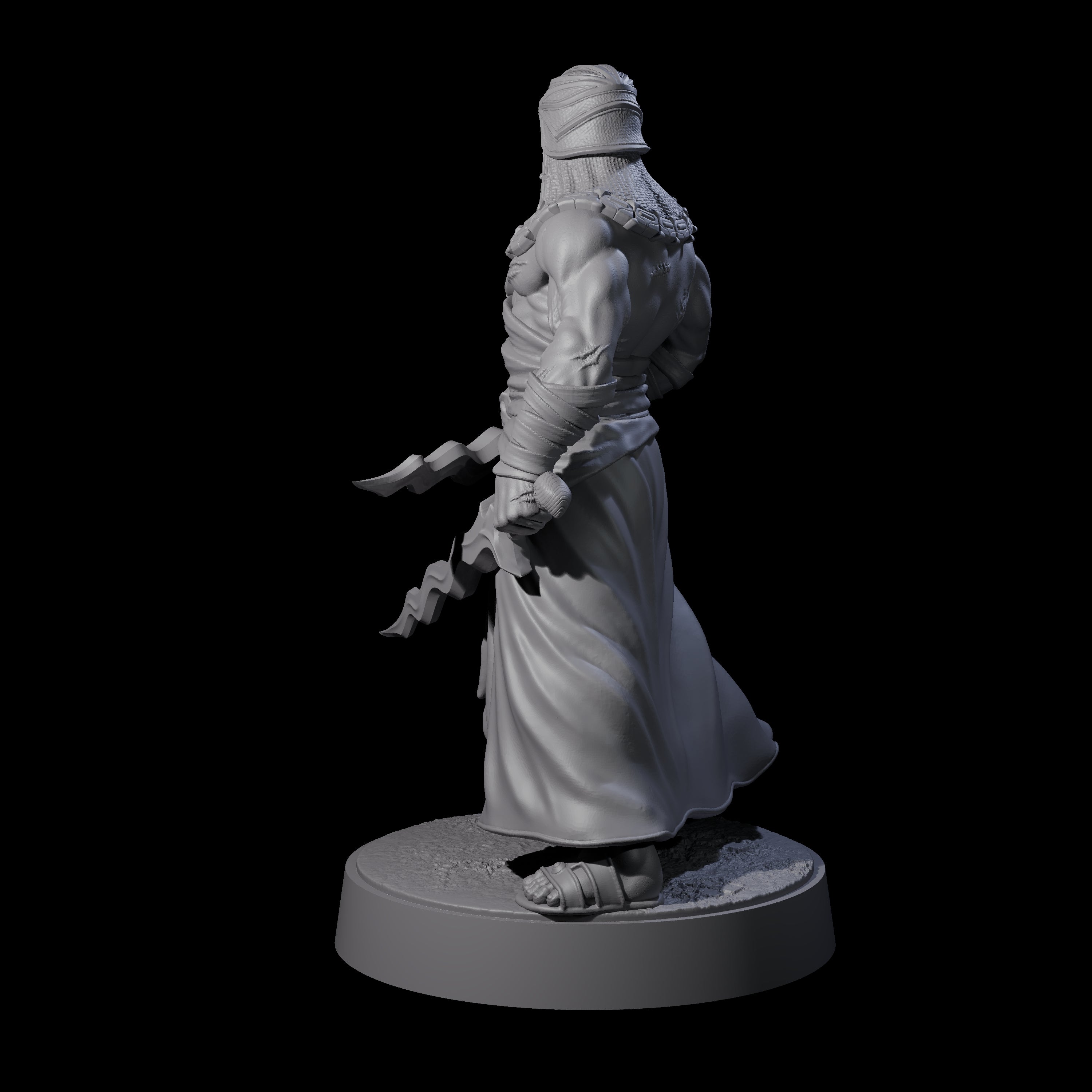 Muscled Death Cultist E Miniature for Dungeons and Dragons, Pathfinder or other TTRPGs