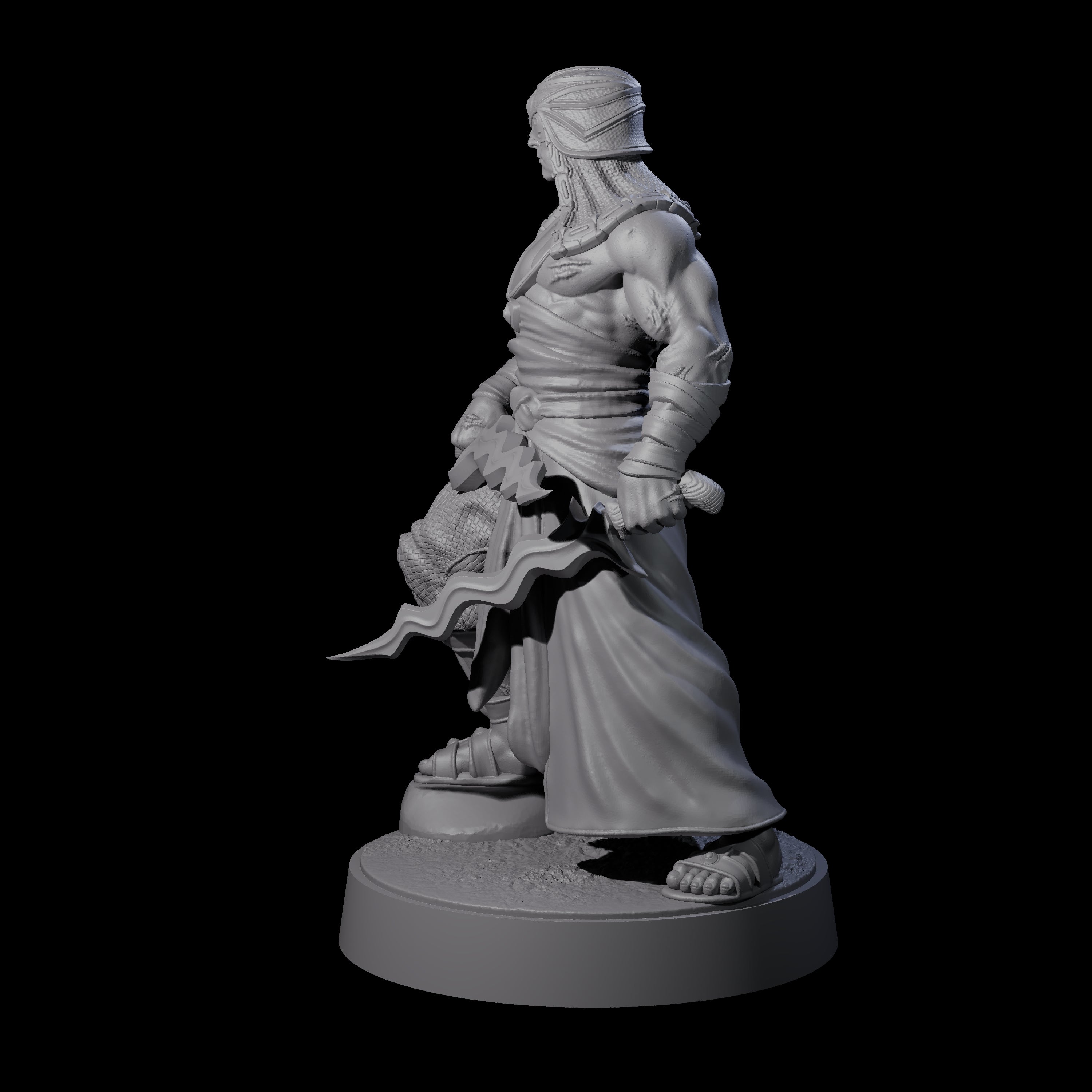 Muscled Death Cultist E Miniature for Dungeons and Dragons, Pathfinder or other TTRPGs