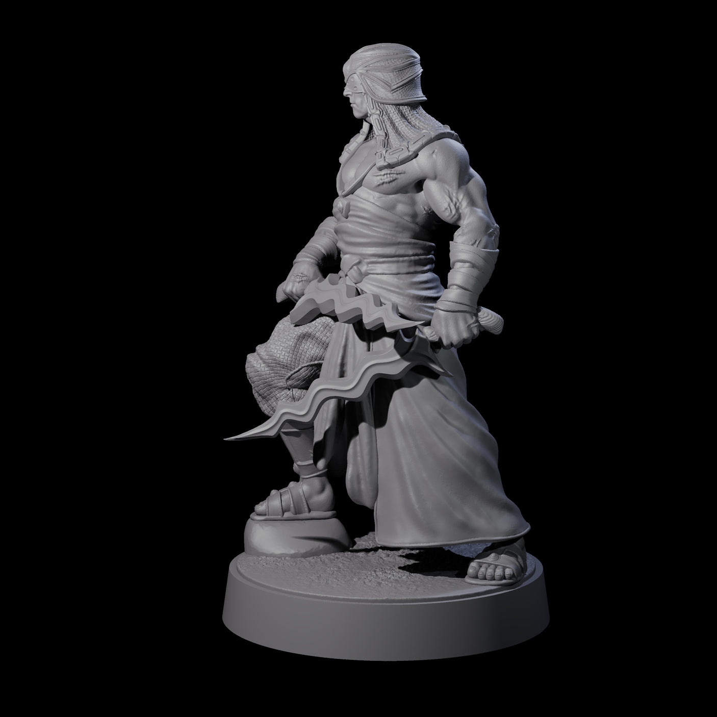 Muscled Death Cultist E Miniature for Dungeons and Dragons, Pathfinder or other TTRPGs