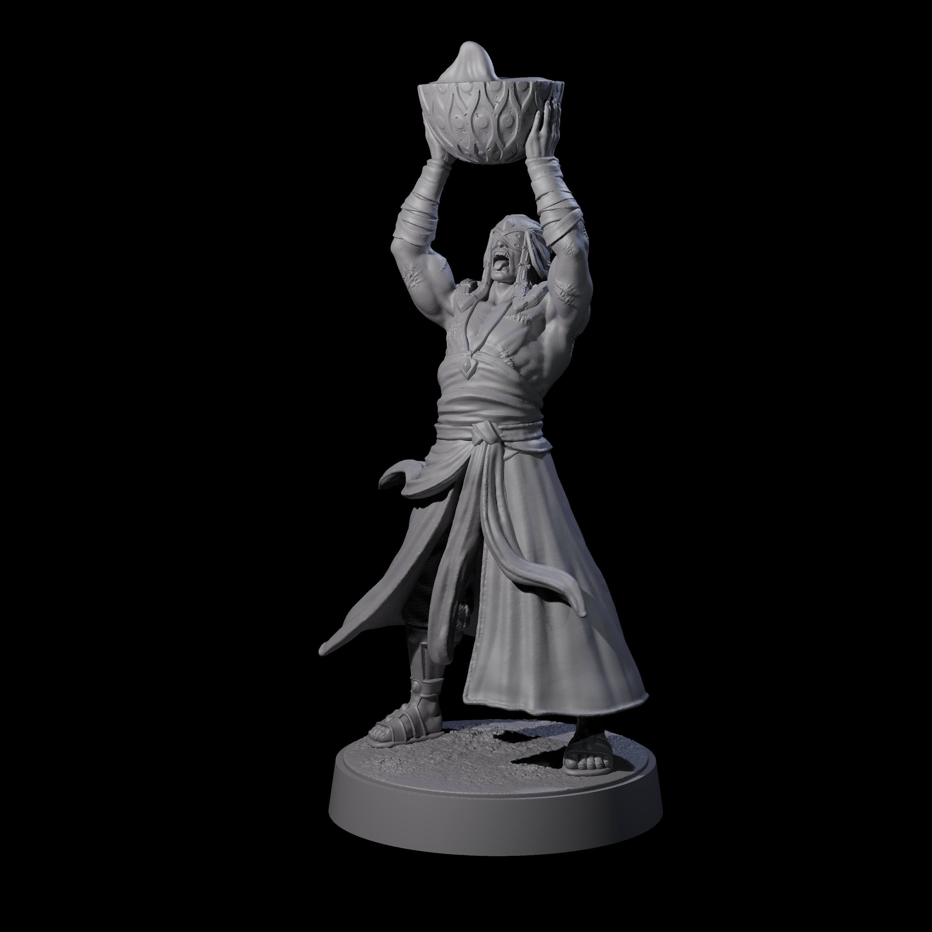 Muscled Death Cultist G Miniature for Dungeons and Dragons, Pathfinder or other TTRPGs
