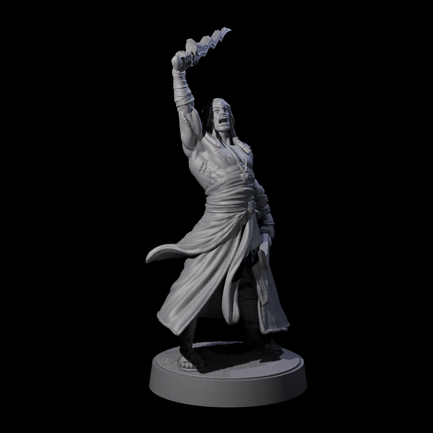 Muscled Death Cultist H Miniature for Dungeons and Dragons, Pathfinder or other TTRPGs