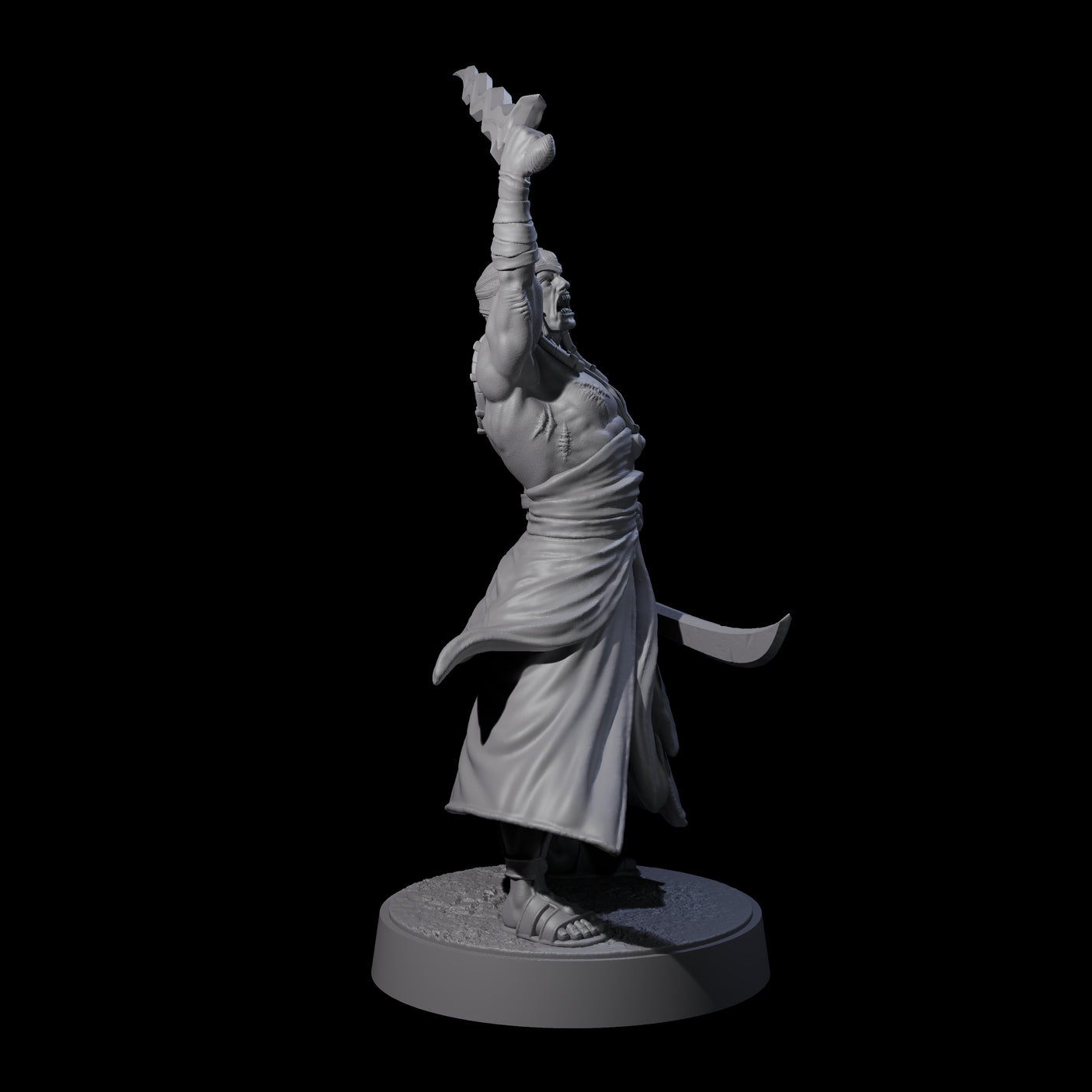 Muscled Death Cultist H Miniature for Dungeons and Dragons, Pathfinder or other TTRPGs