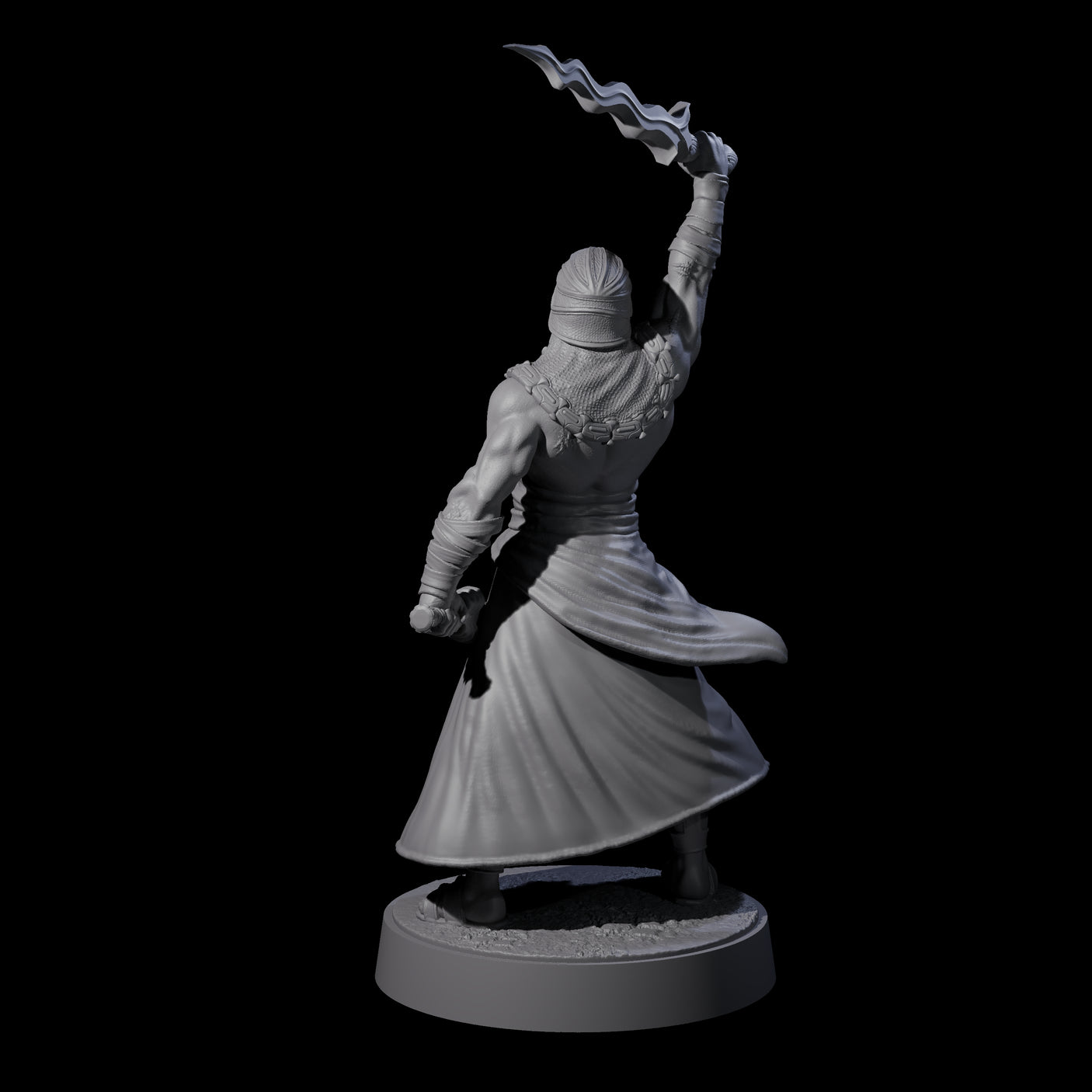 Muscled Death Cultist H Miniature for Dungeons and Dragons, Pathfinder or other TTRPGs