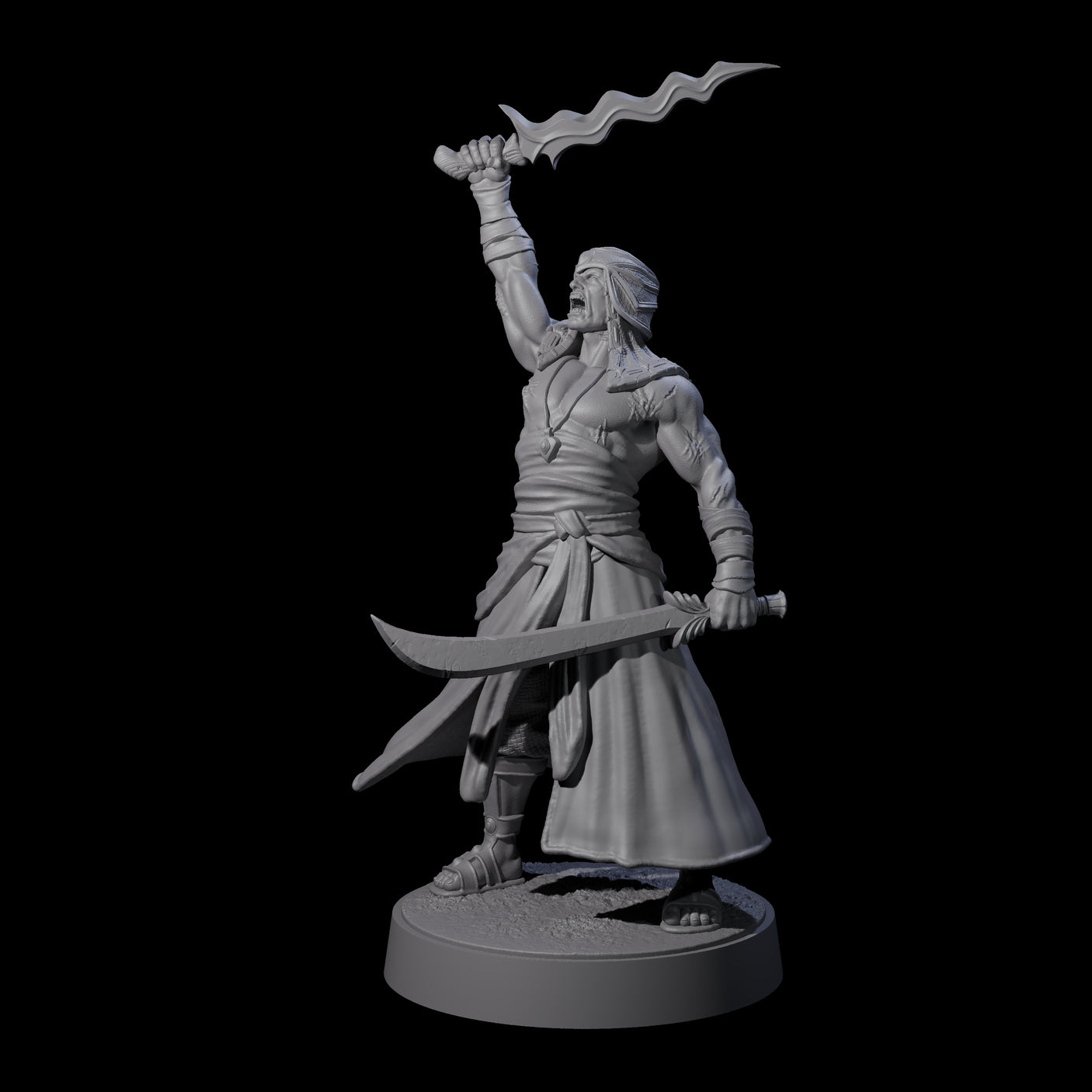 Muscled Death Cultist H Miniature for Dungeons and Dragons, Pathfinder or other TTRPGs