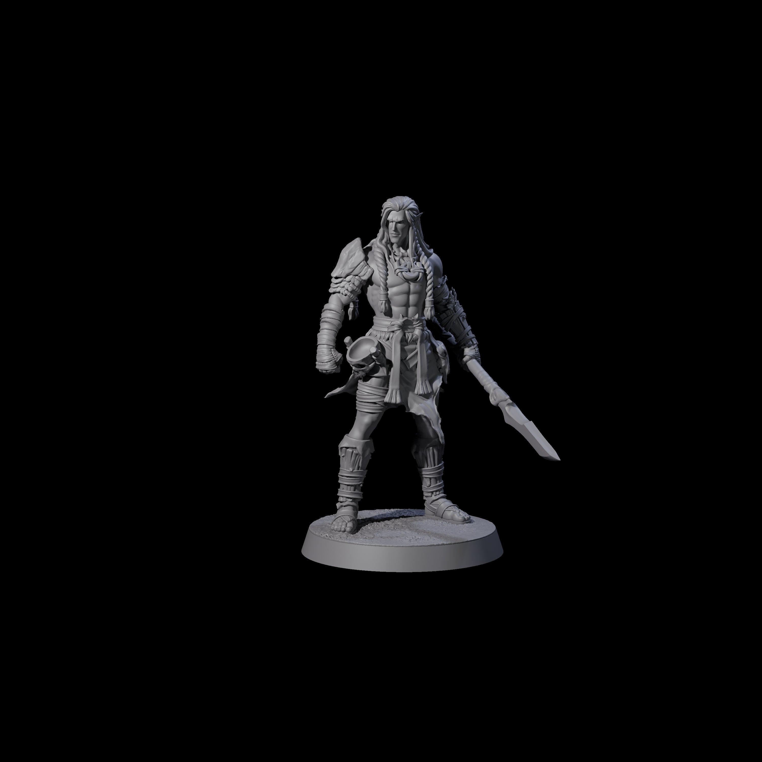 Muscular Elf Frost Guardian A Miniature for Dungeons and Dragons, Pathfinder or other TTRPGs