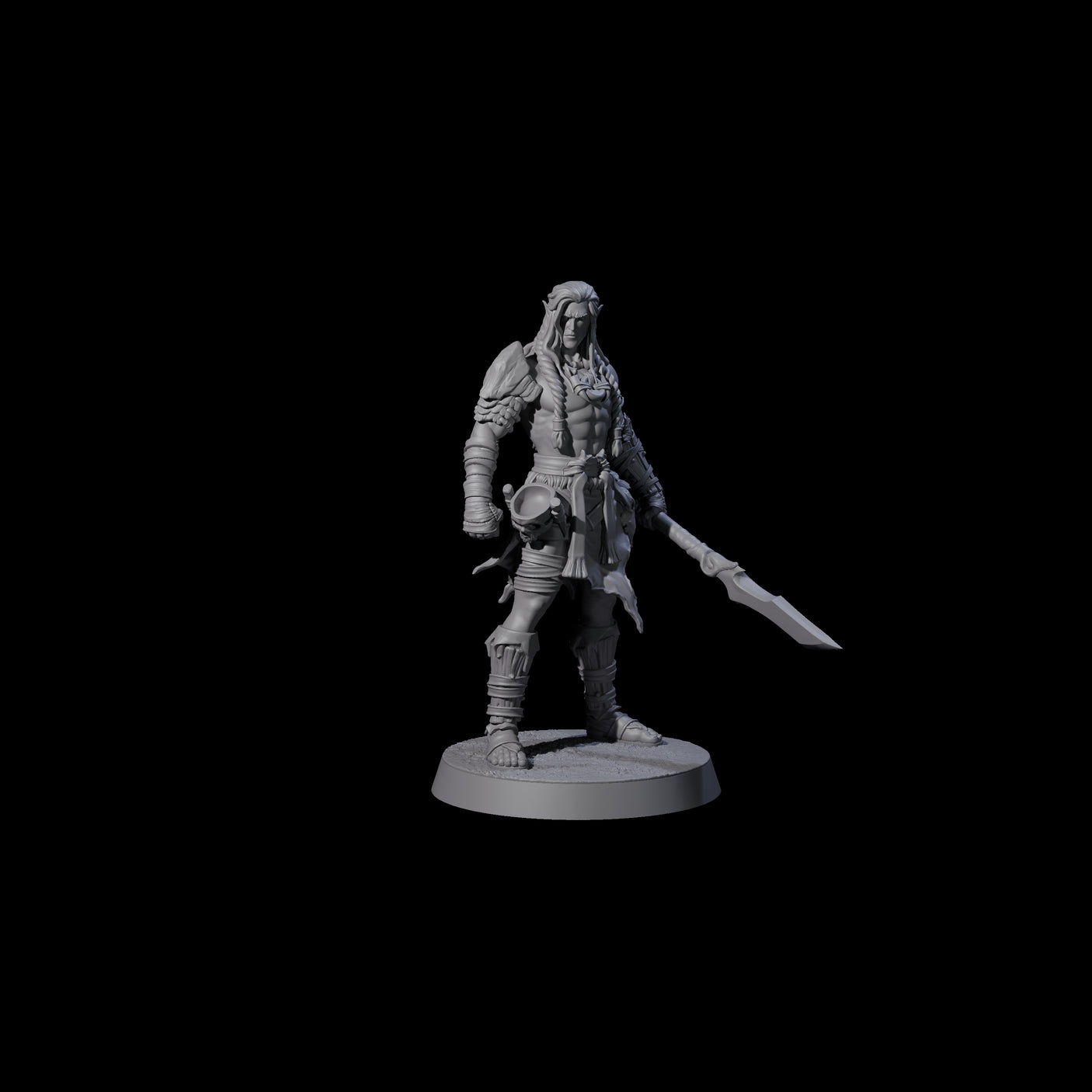Muscular Elf Frost Guardian A Miniature for Dungeons and Dragons, Pathfinder or other TTRPGs