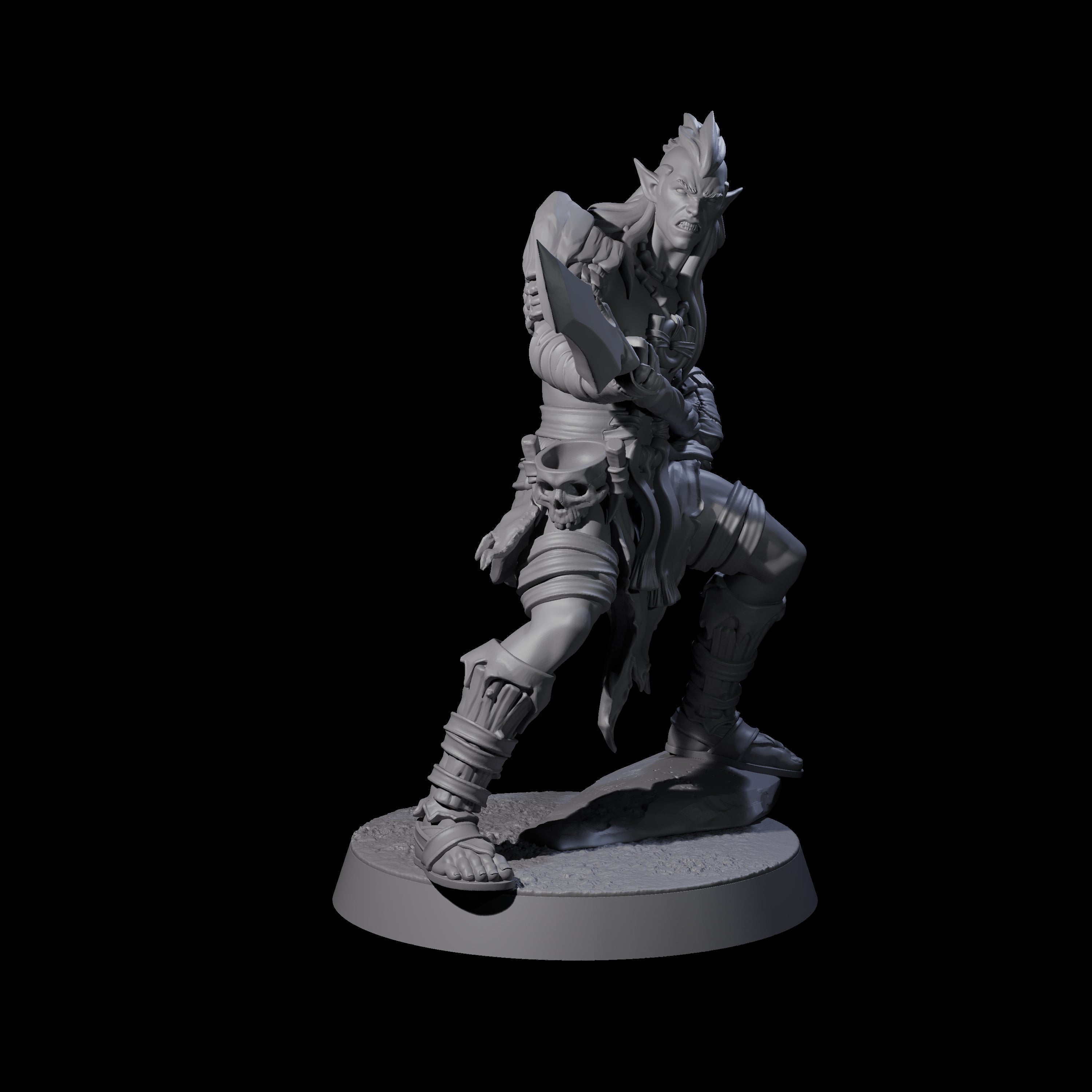 Muscular Elf Frost Guardian B Miniature for Dungeons and Dragons, Pathfinder or other TTRPGs