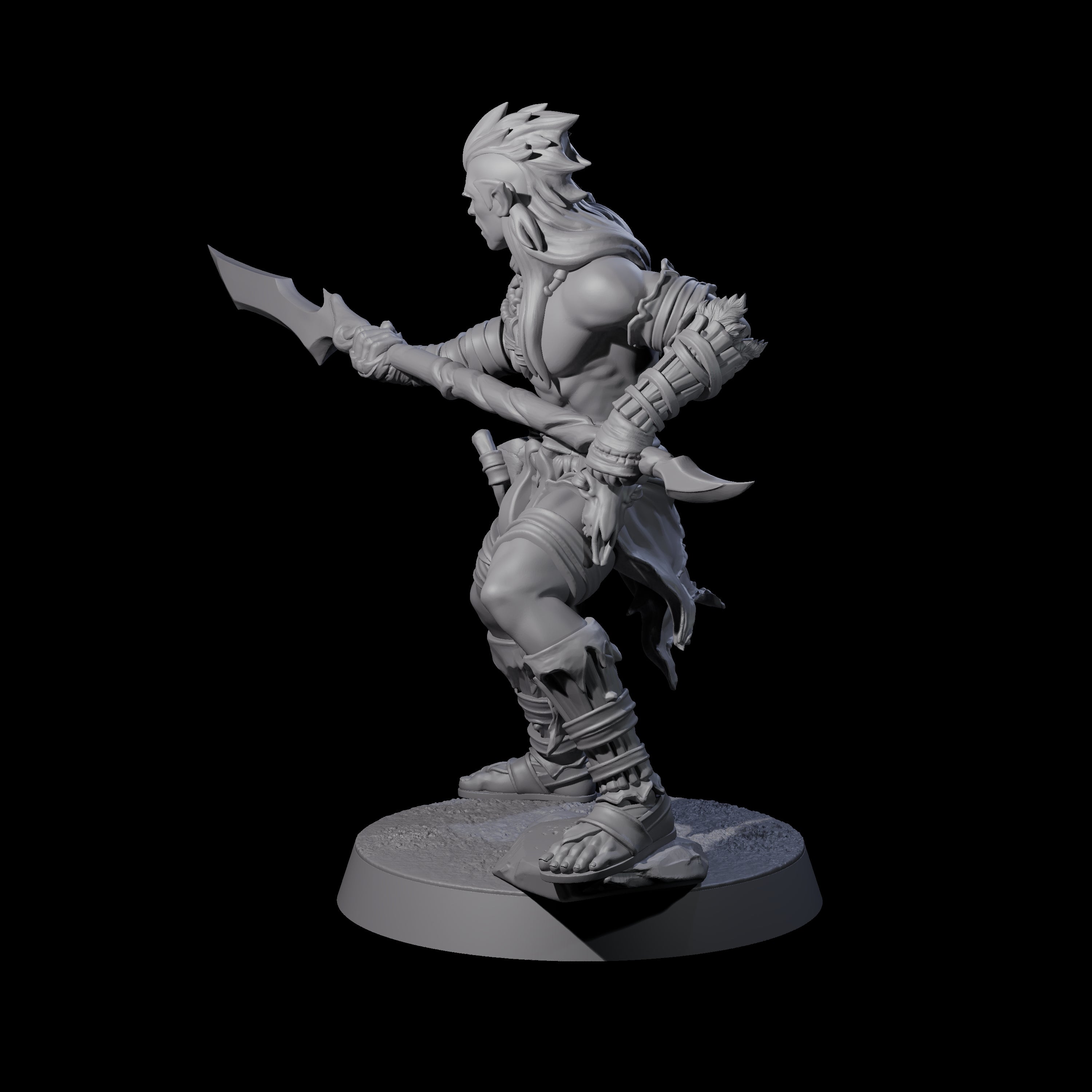 Muscular Elf Frost Guardian B Miniature for Dungeons and Dragons, Pathfinder or other TTRPGs