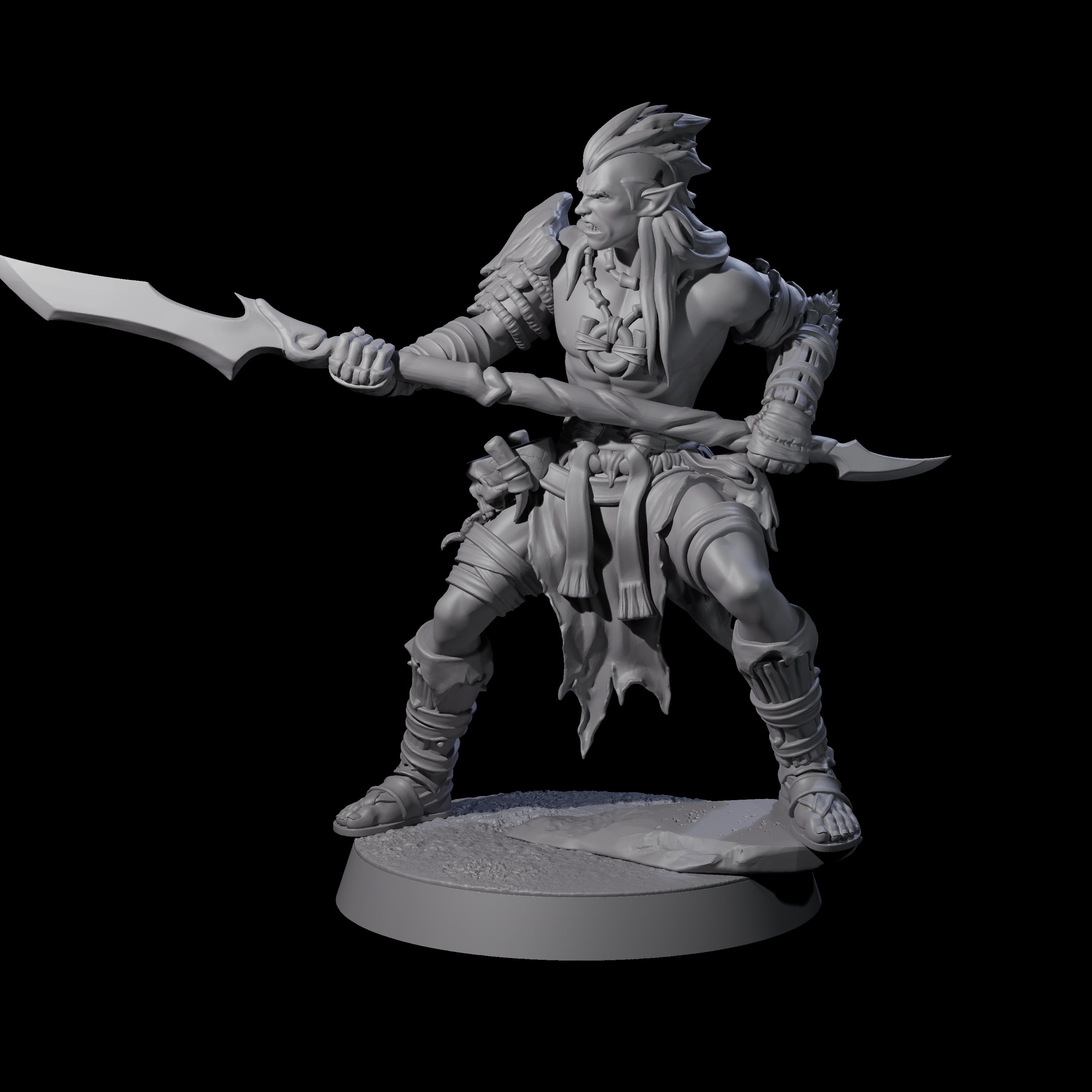 Muscular Elf Frost Guardian B Miniature for Dungeons and Dragons, Pathfinder or other TTRPGs