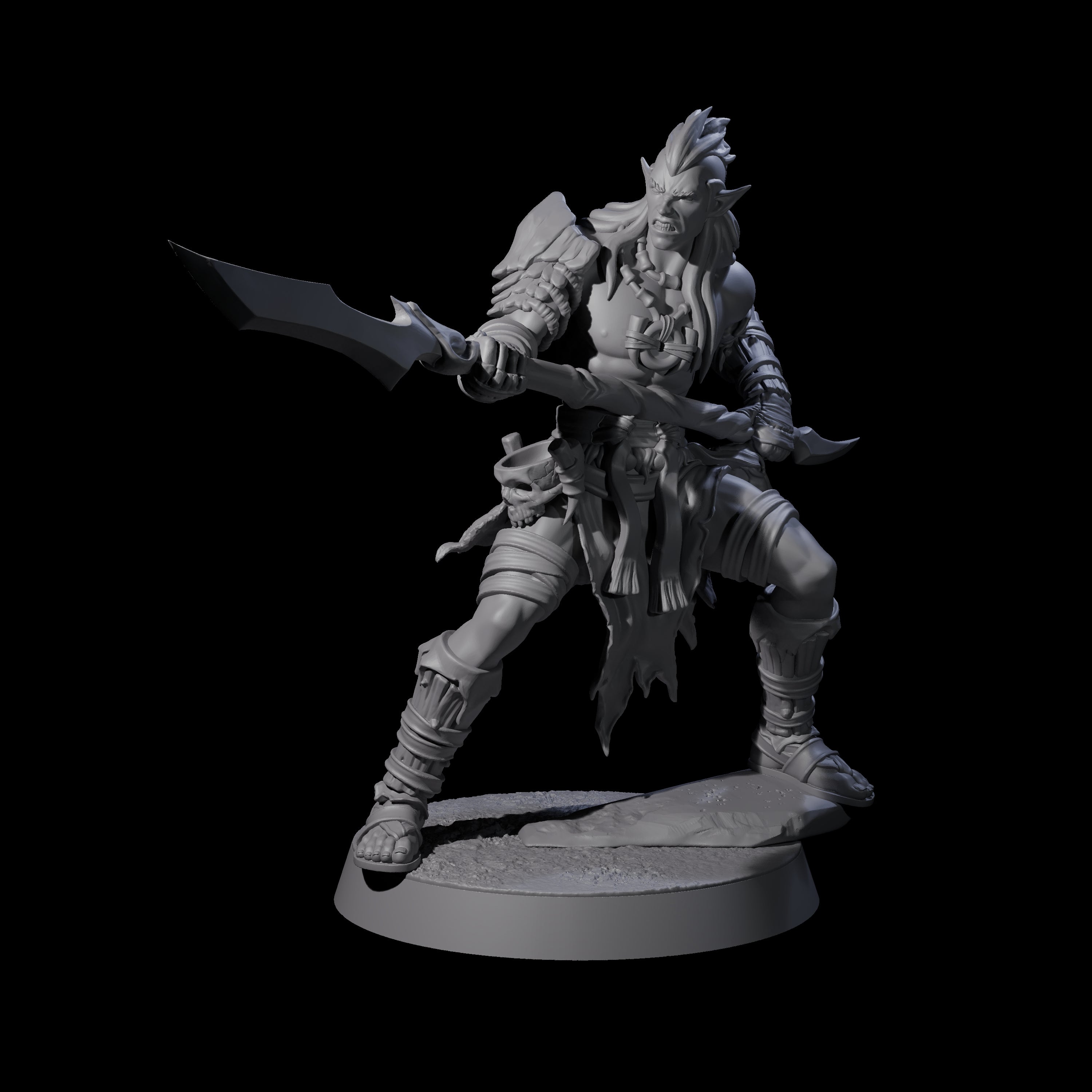 Muscular Elf Frost Guardian B Miniature for Dungeons and Dragons, Pathfinder or other TTRPGs