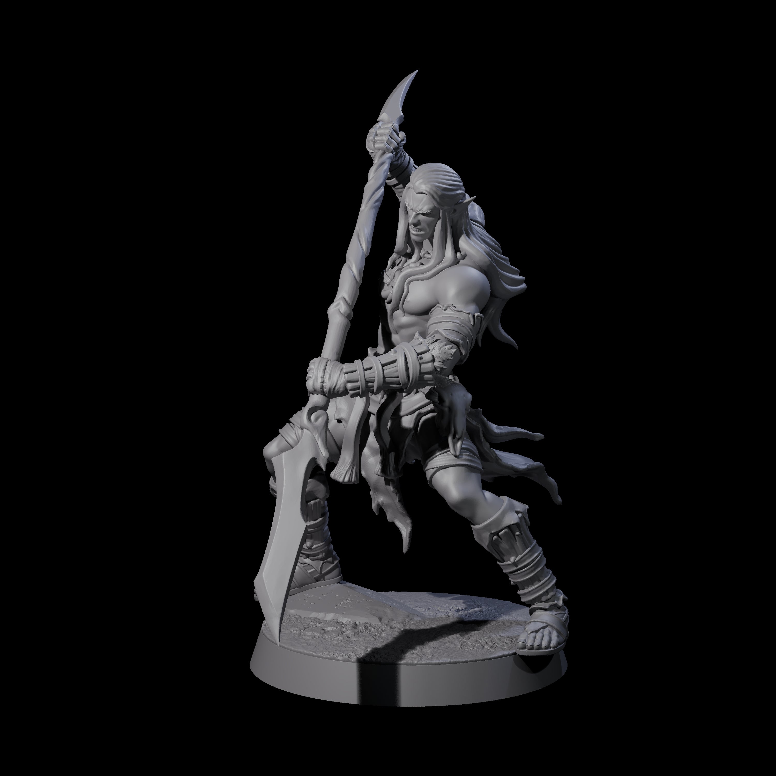 Muscular Elf Frost Guardian C Miniature for Dungeons and Dragons, Pathfinder or other TTRPGs