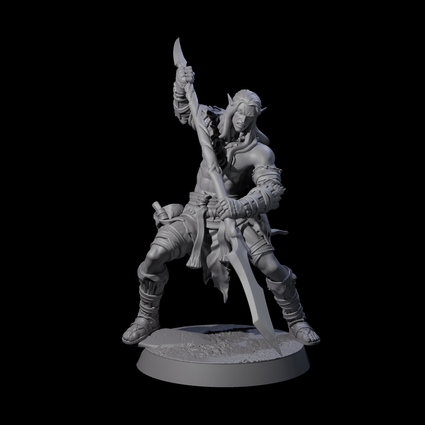 Muscular Elf Frost Guardian C Miniature for Dungeons and Dragons, Pathfinder or other TTRPGs