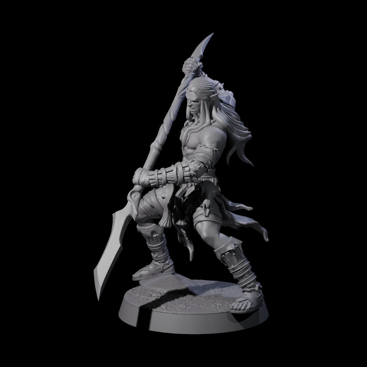 Muscular Elf Frost Guardian C Miniature for Dungeons and Dragons, Pathfinder or other TTRPGs